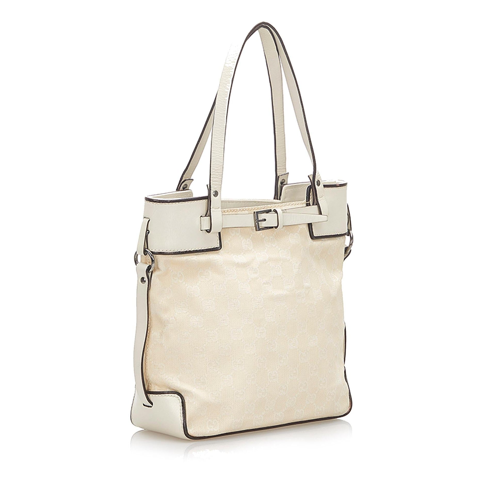 Gucci GG SHG Canvas White Tote Bag