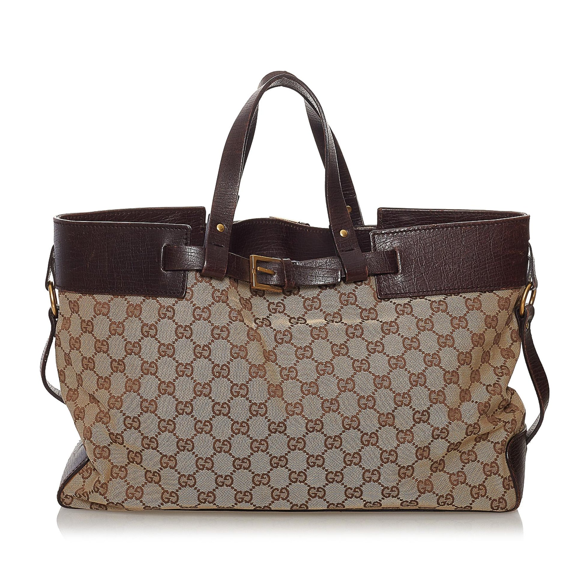 Gucci GG SHG Canvas Brown Tote Bag 40