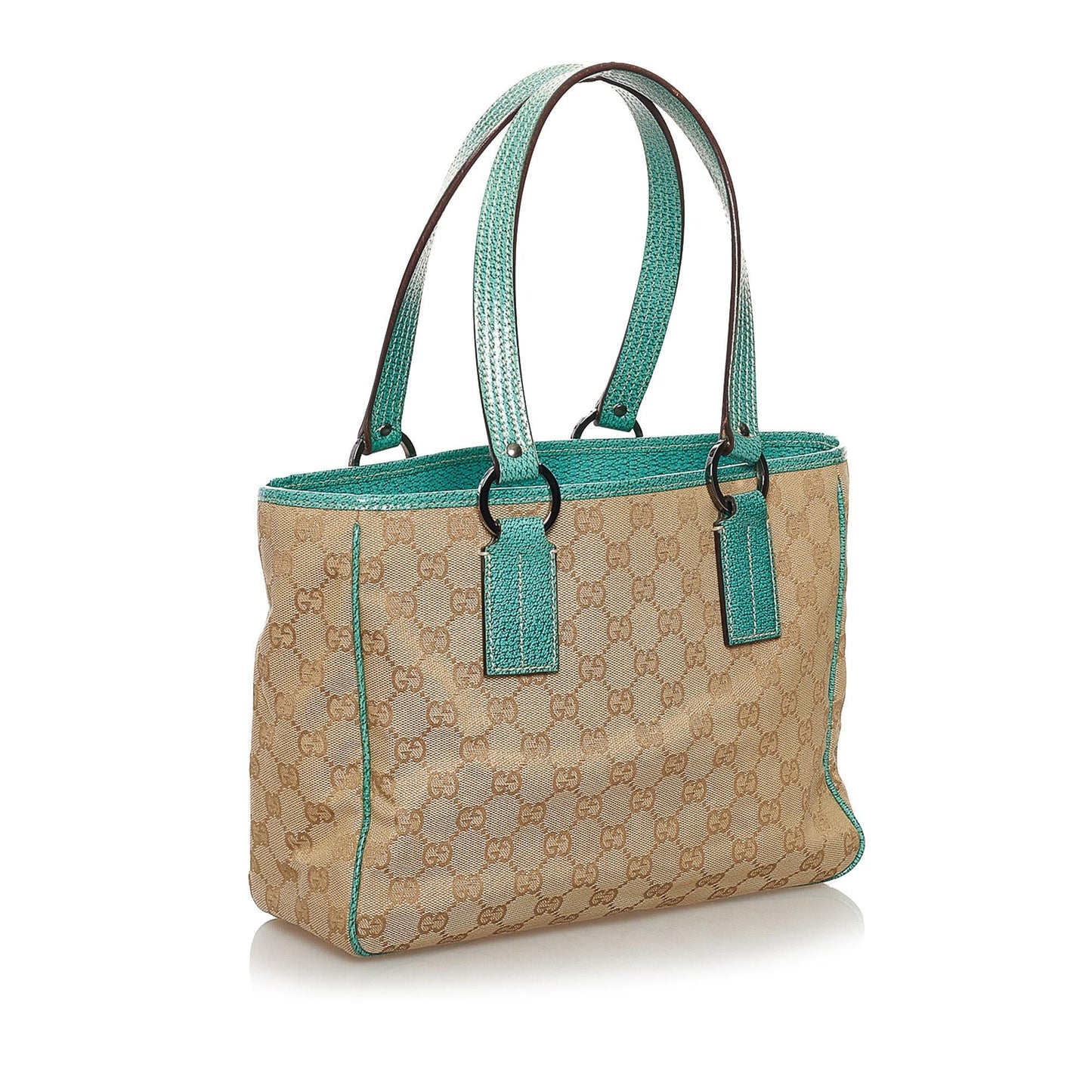 Gucci GG SHG Canvas Brown Green Tote Bag 3