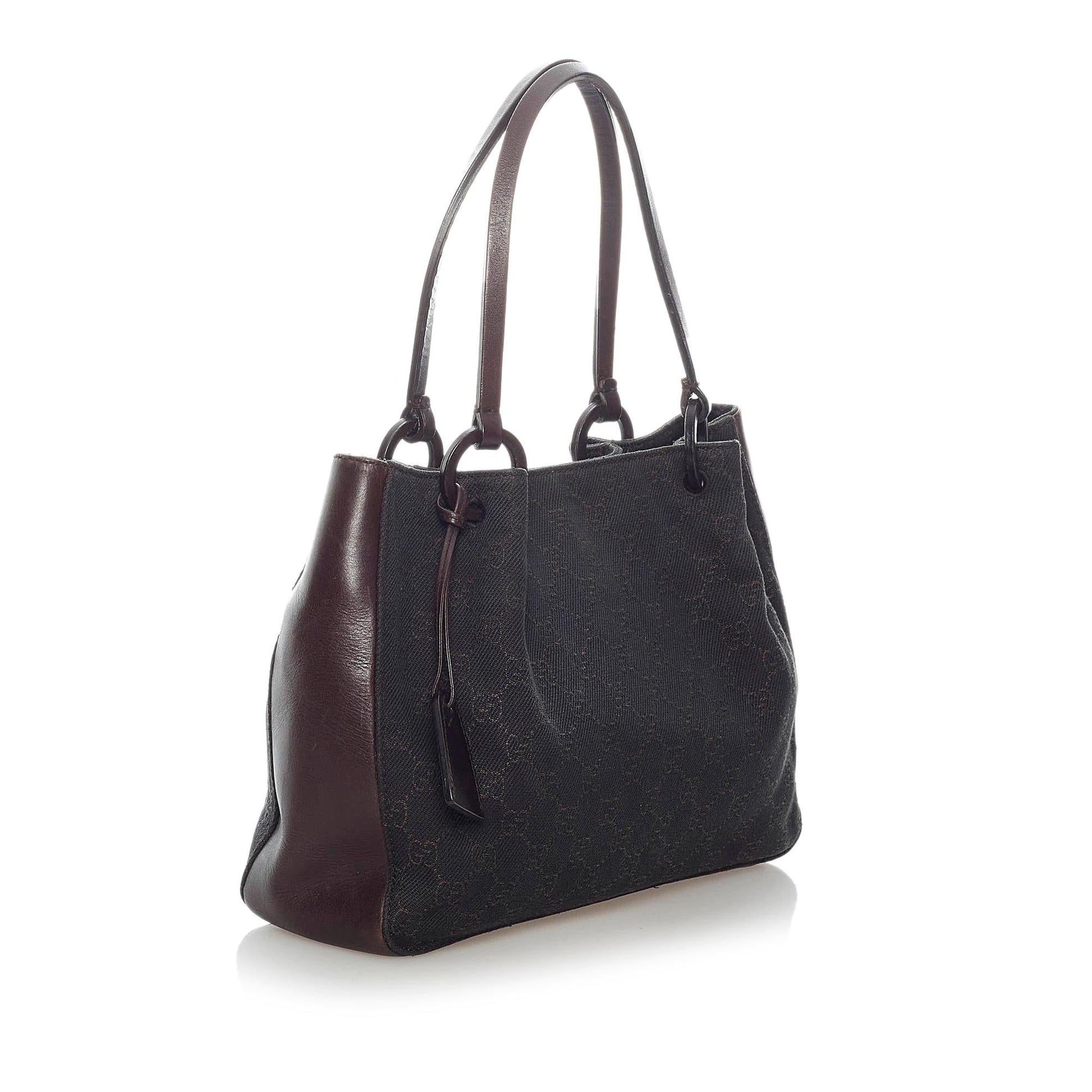 Gucci GG SHG Canvas Brown Tote Bag