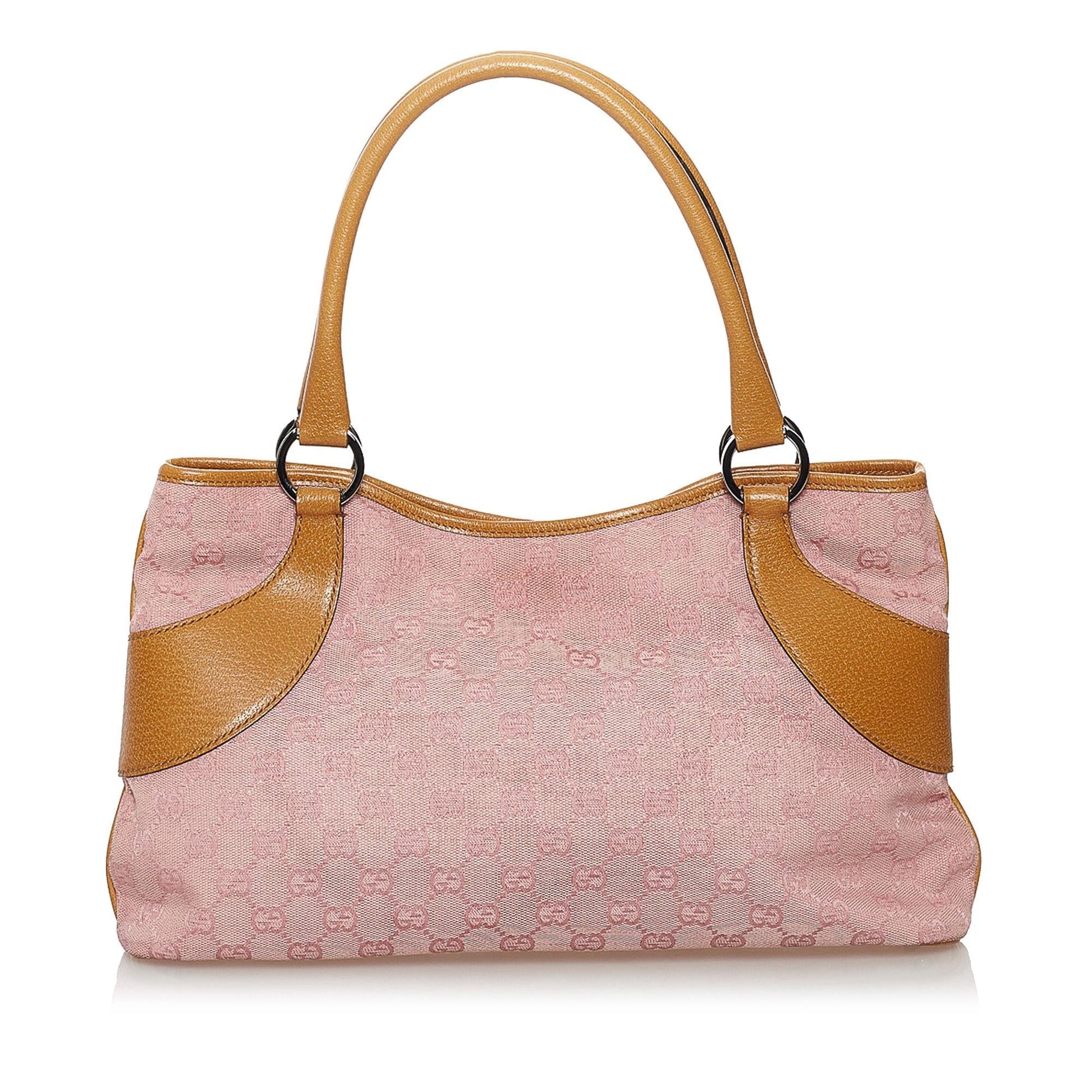 Gucci GG SHG Canvas Brown Pink Tote Bag