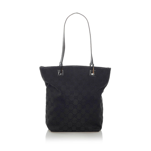 Gucci GG SHG Canvas Black Tote Bag 22