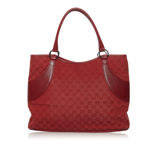 Gucci GG SHG Canvas Red Tote Bag 6