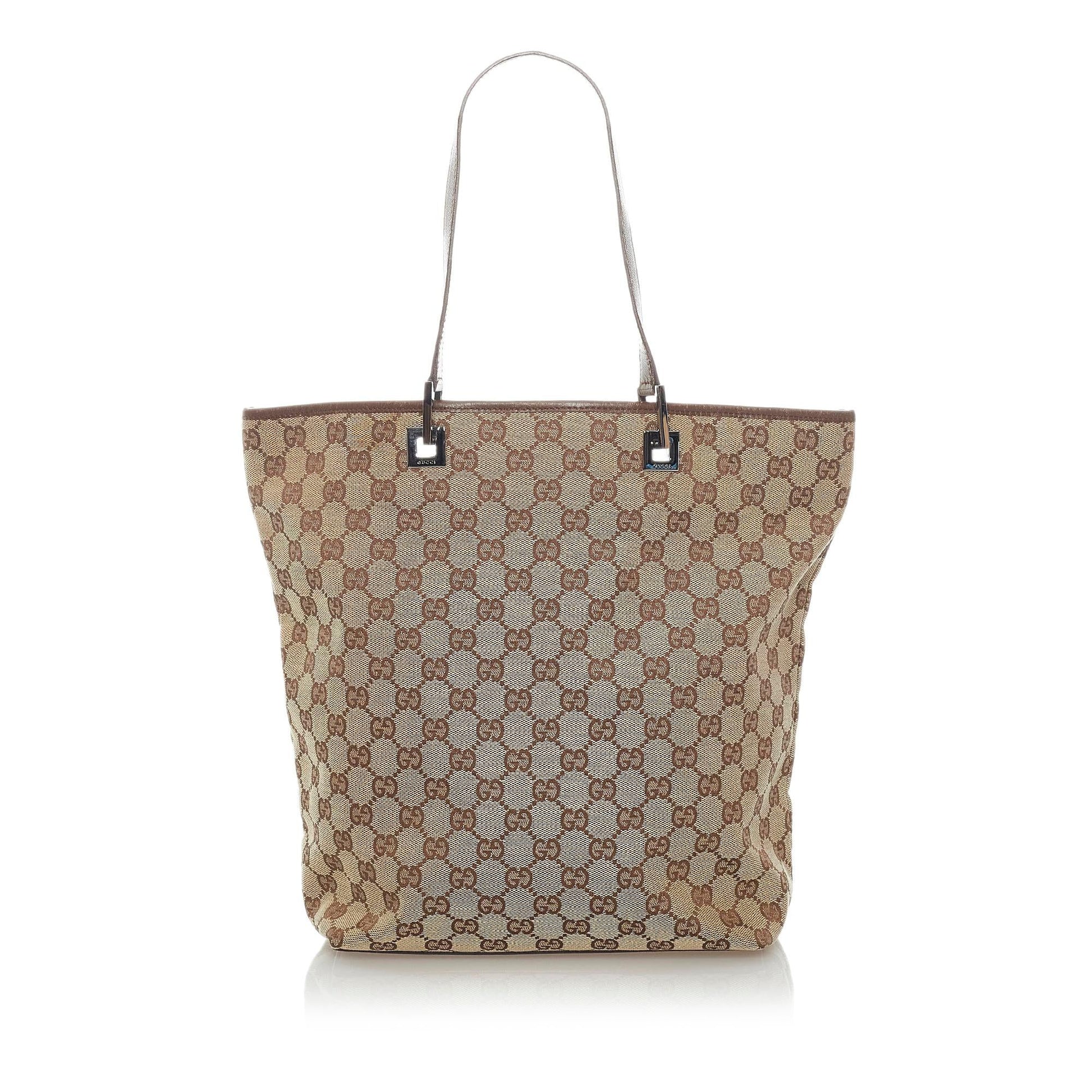 Gucci GG SHG Canvas Brown Tote Bag 3