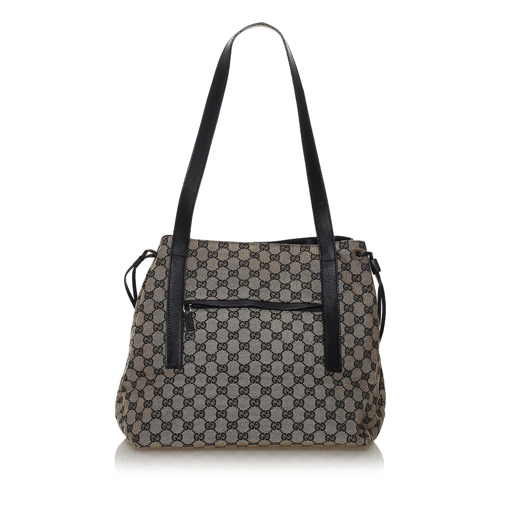 Gucci GG SHG Canvas Black Brown Tote Bag