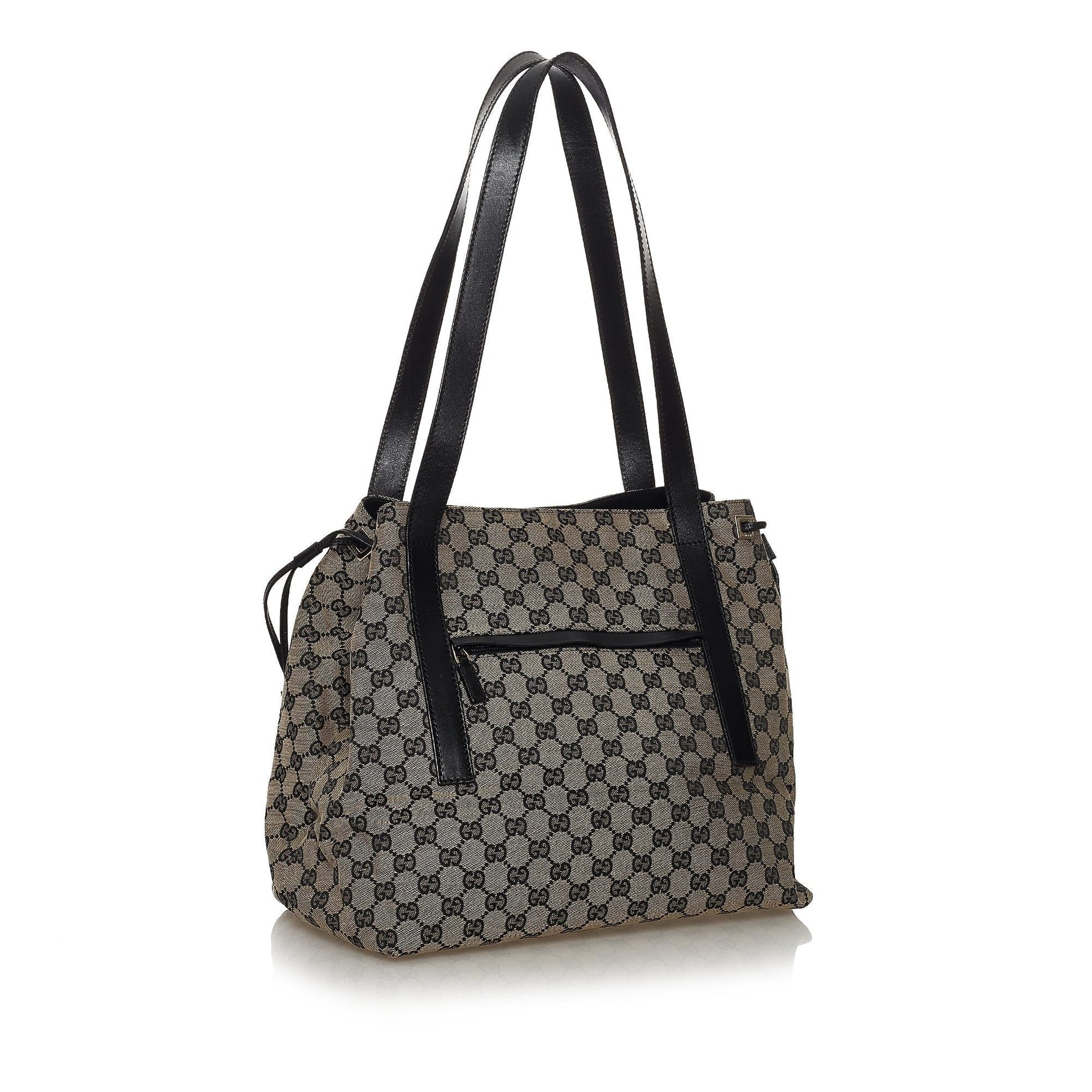 Gucci GG SHG Canvas Black Brown Tote Bag