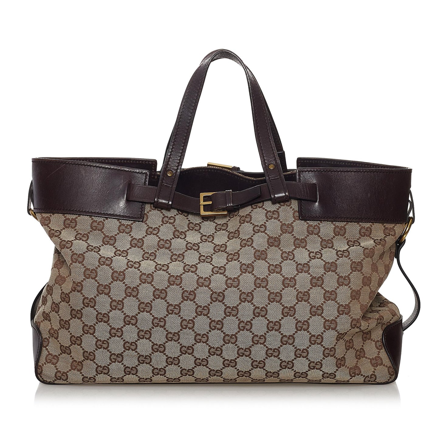 Gucci GG SHG Canvas Brown Tote Bag 4
