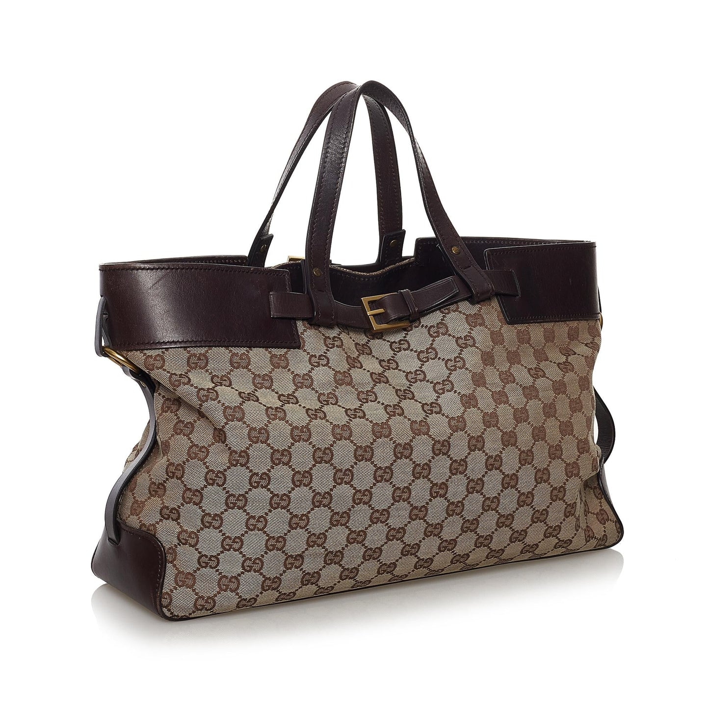Gucci GG SHG Canvas Brown Tote Bag 4