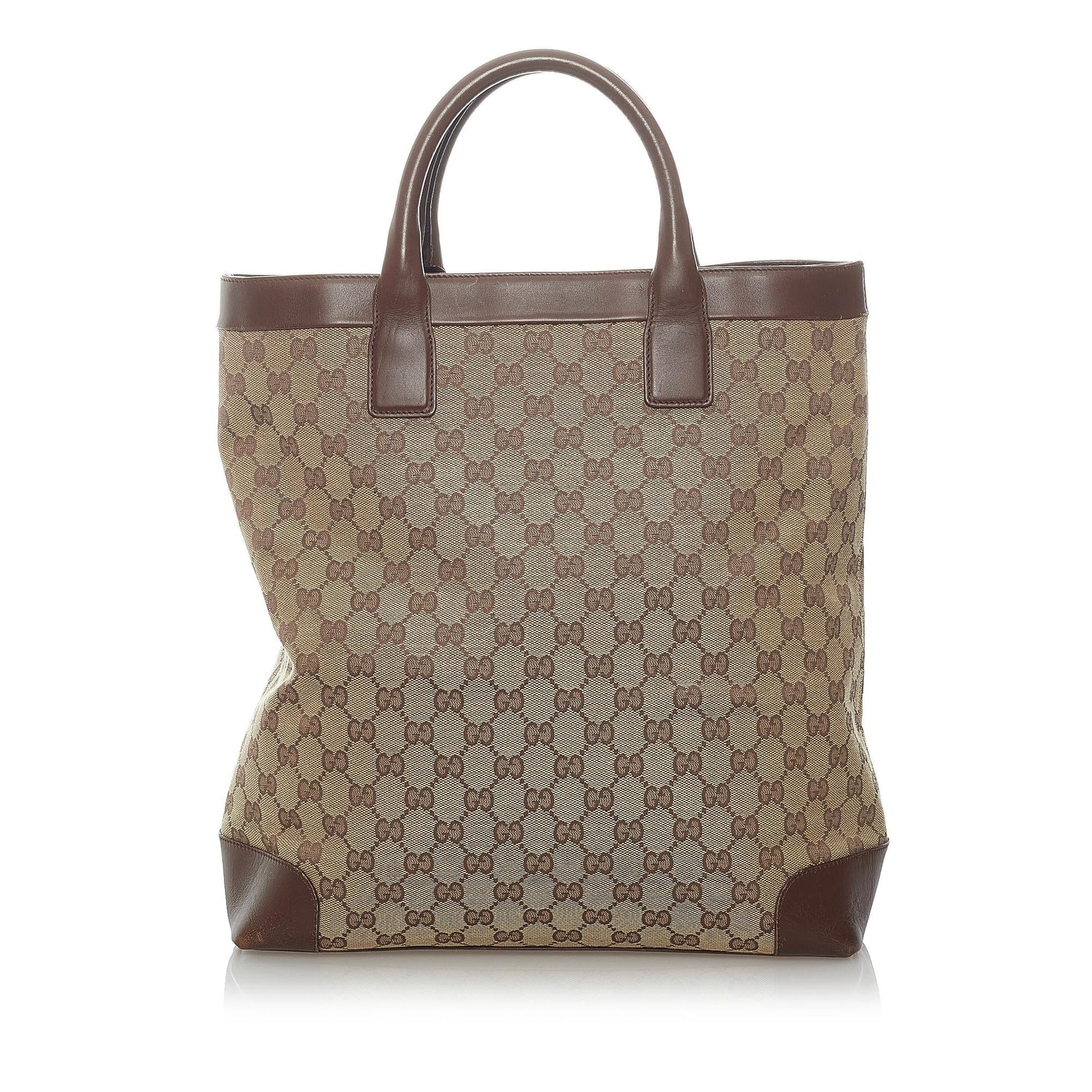 Gucci GG SHG Canvas Brown Tote Bag 5
