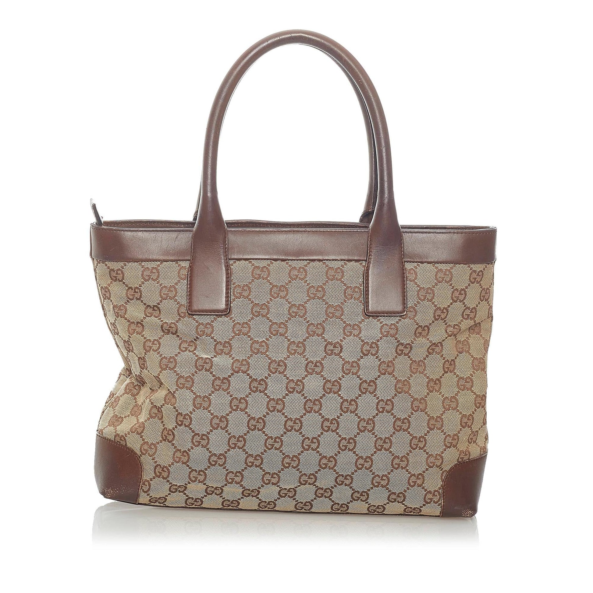 Gucci GG SHG Canvas Brown Tote Bag 7