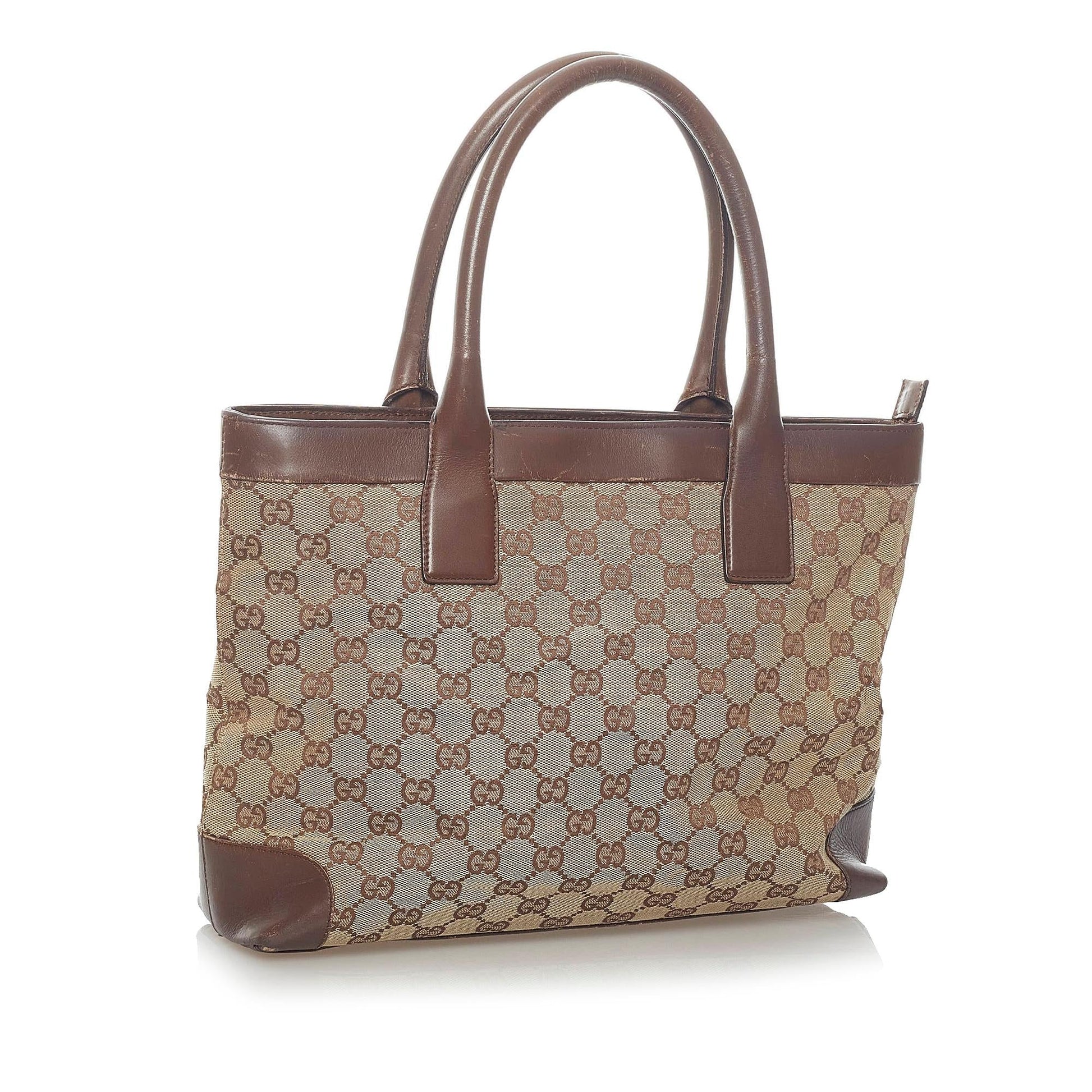 Gucci GG SHG Canvas Brown Tote Bag 7