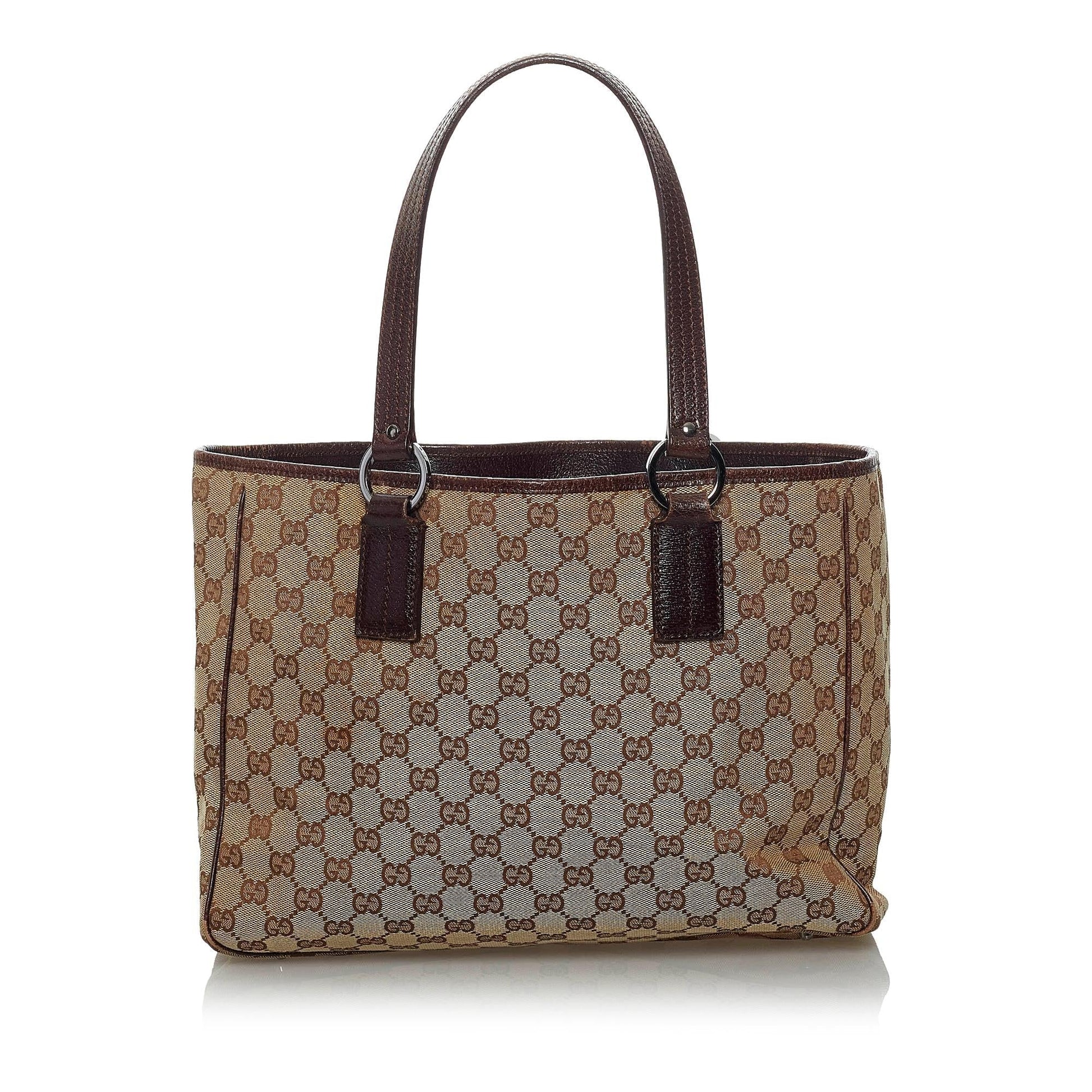 Gucci GG SHG Canvas Brown Tote Bag 9
