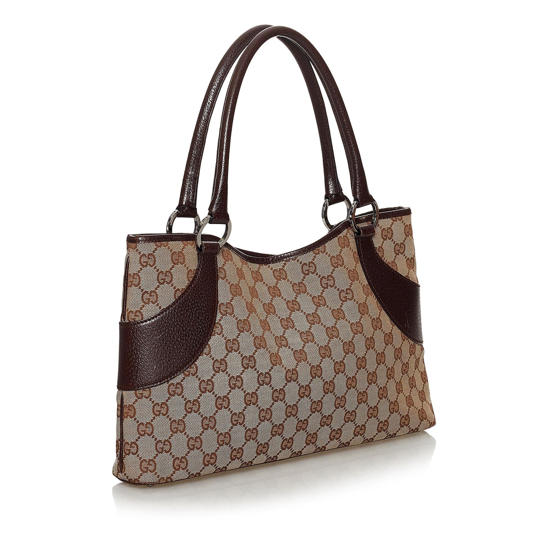 Gucci GG SHG Canvas Brown Tote Bag 8