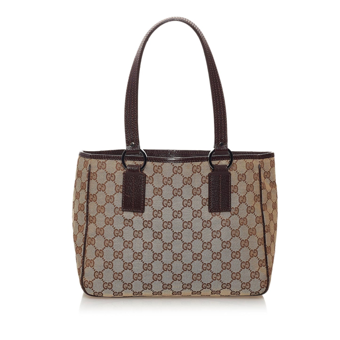 Gucci GG SHG Canvas Calf Brown Tote Bag 3