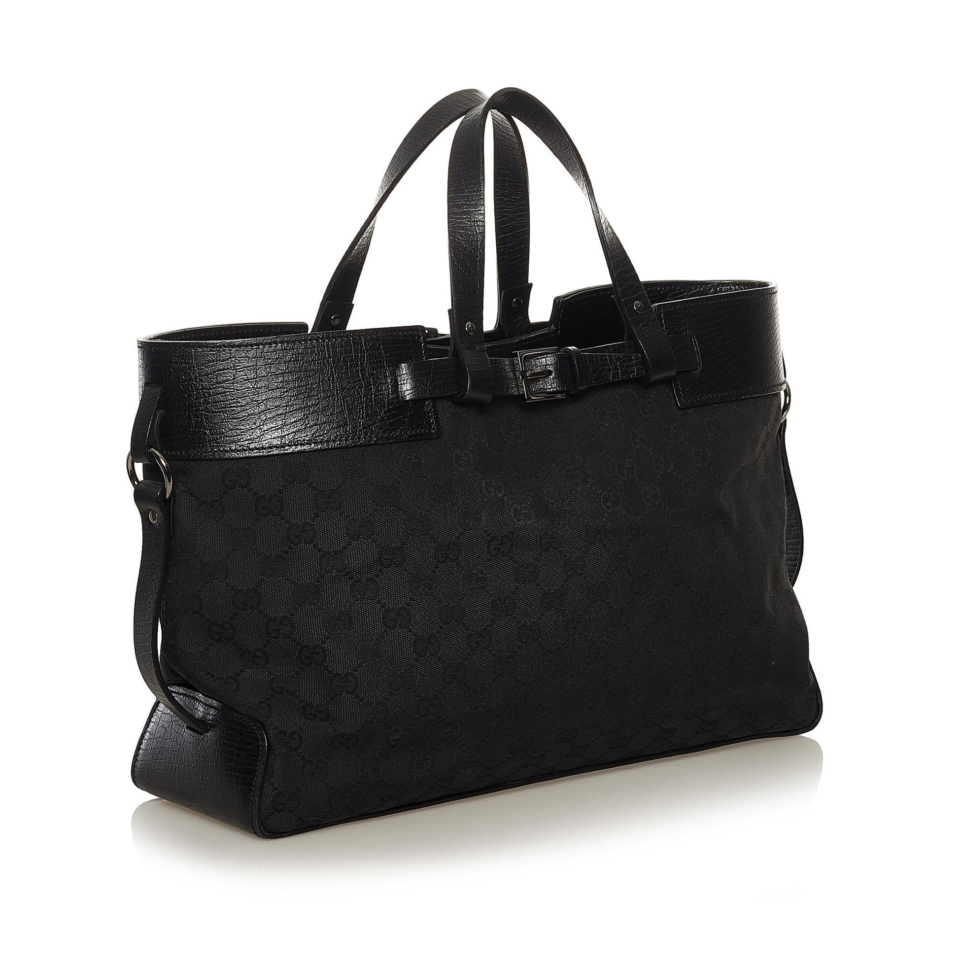 Gucci GG SHG Canvas Black Tote Bag 8