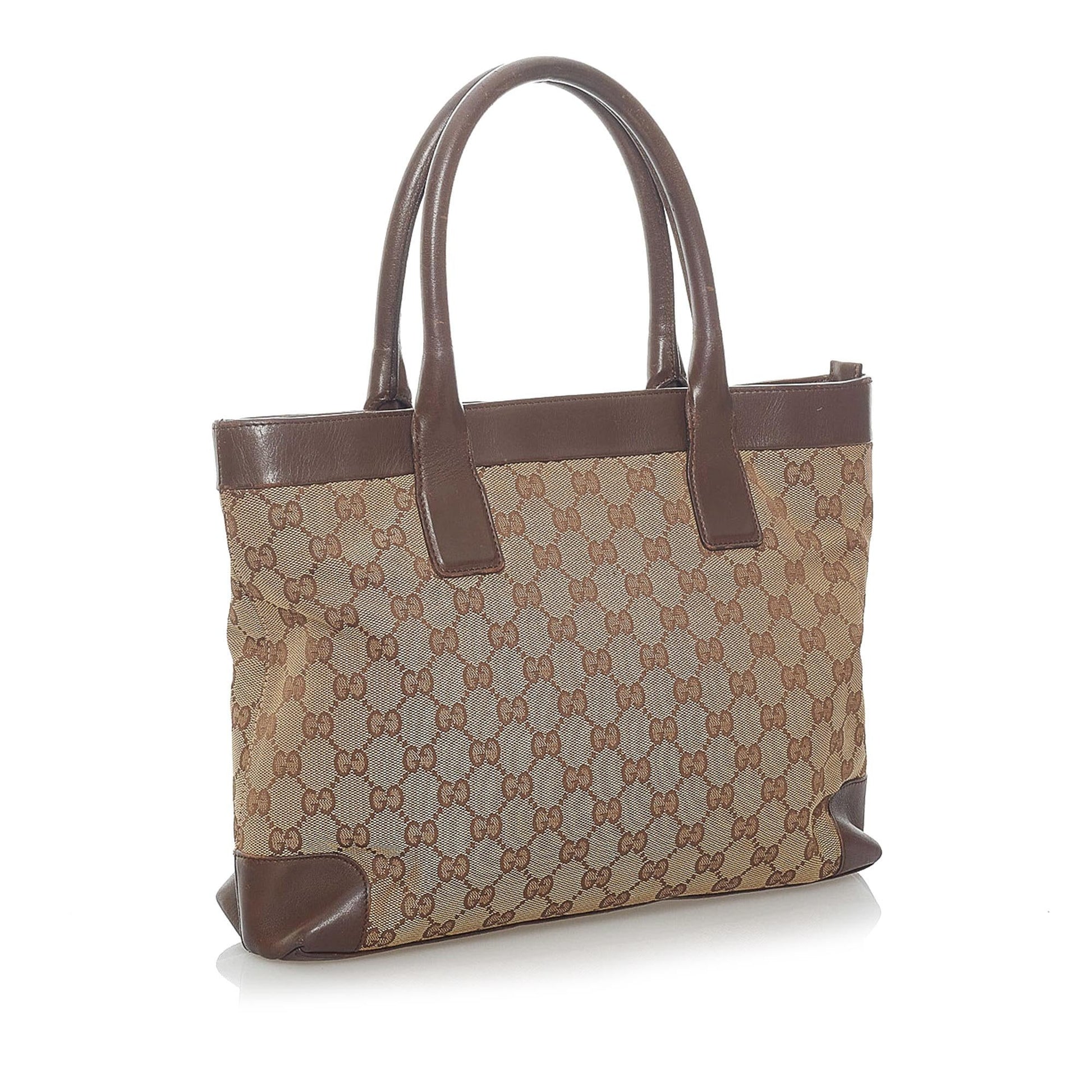 Gucci GG SHG Canvas Brown Tote Bag 13