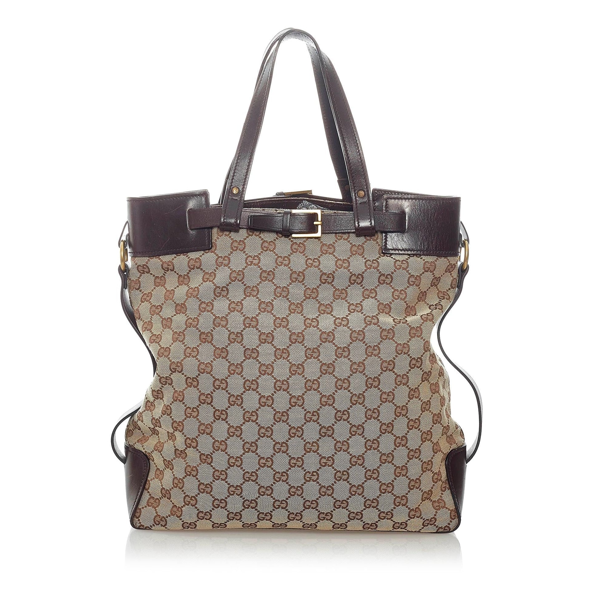 Gucci GG SHG Canvas Brown Tote Bag 16