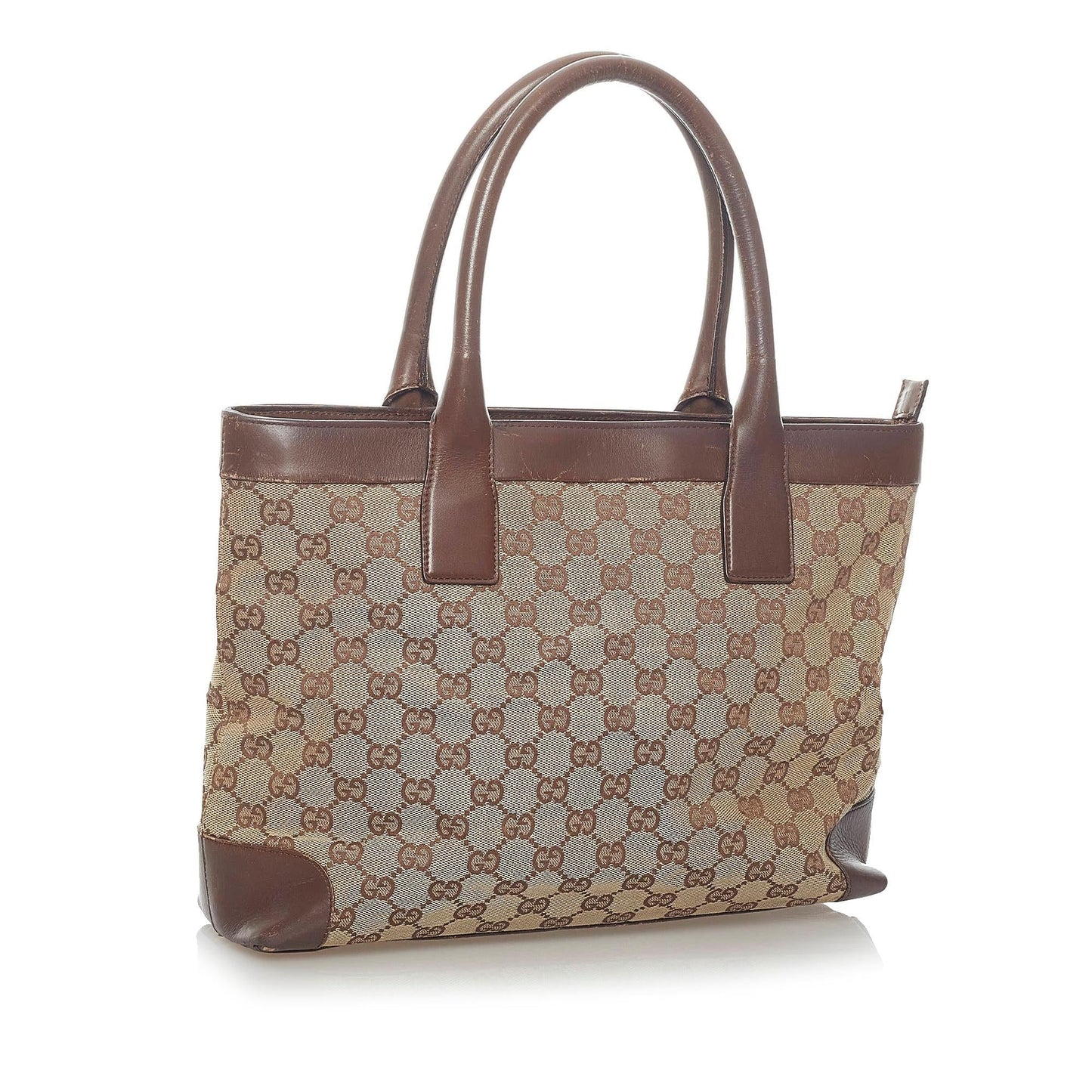 Gucci GG SHG Canvas Brown Tote Bag 22