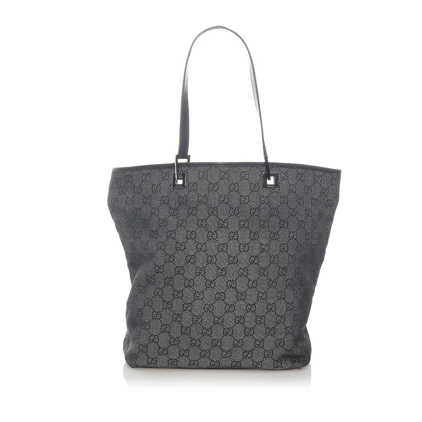 Gucci GG SHG Canvas Calf Grey Tote Bag Bag Shg