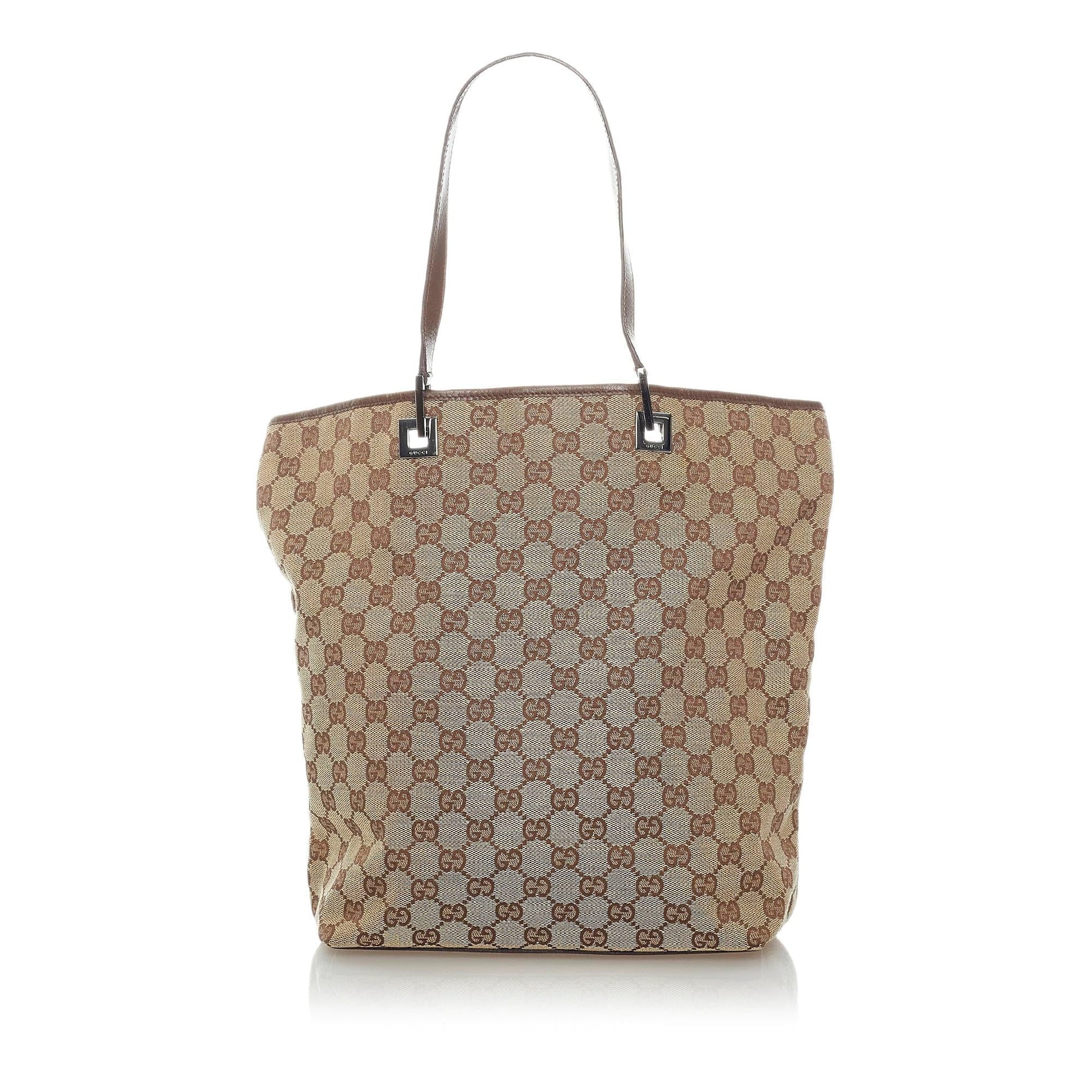 Gucci GG SHG Canvas Brown Tote Bag 23