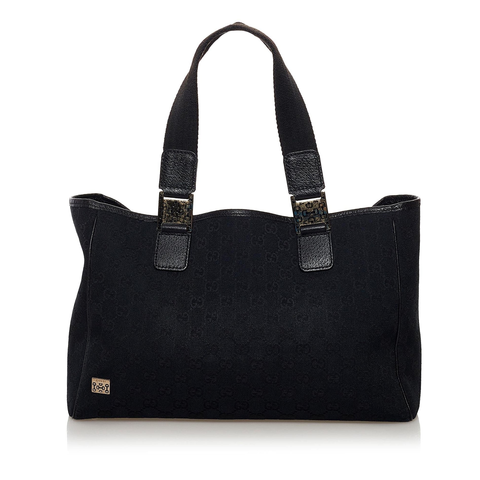 Gucci GG SHG Canvas Black Tote Bag 11