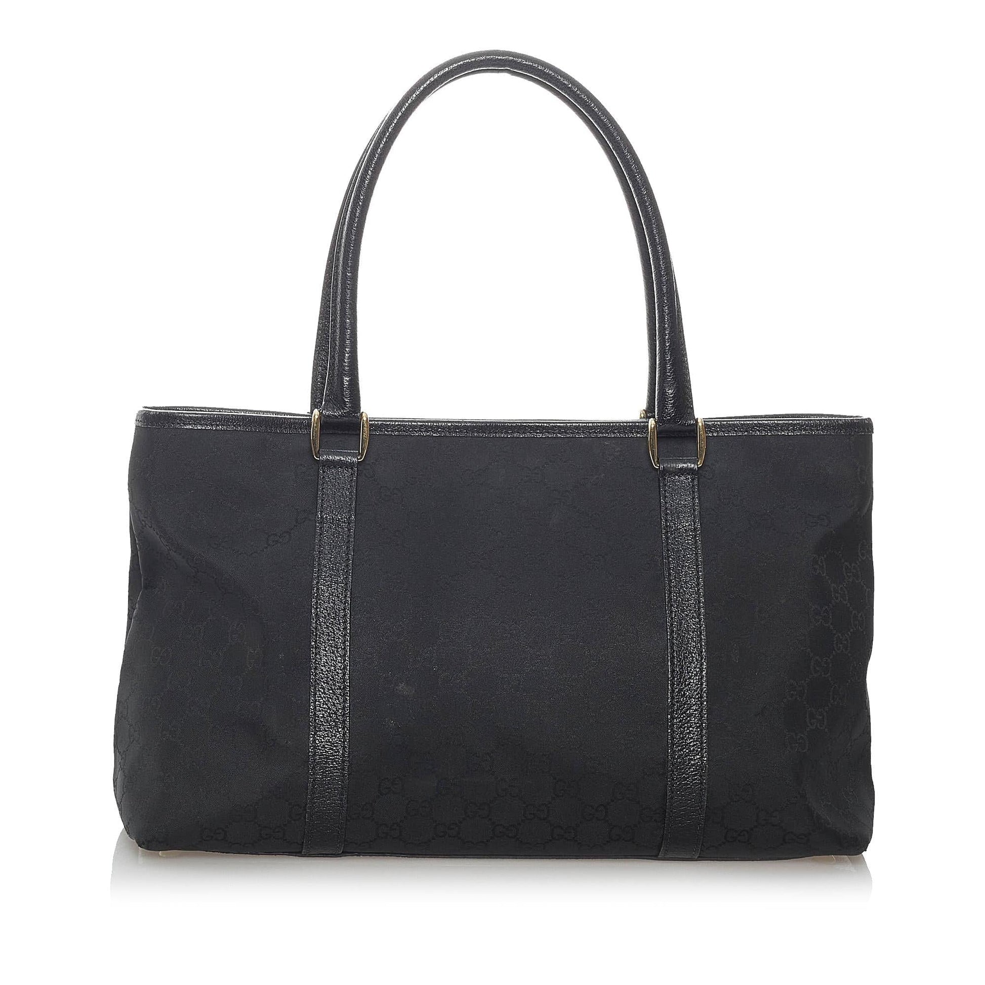 Gucci GG SHG Canvas Black Tote Bag 12