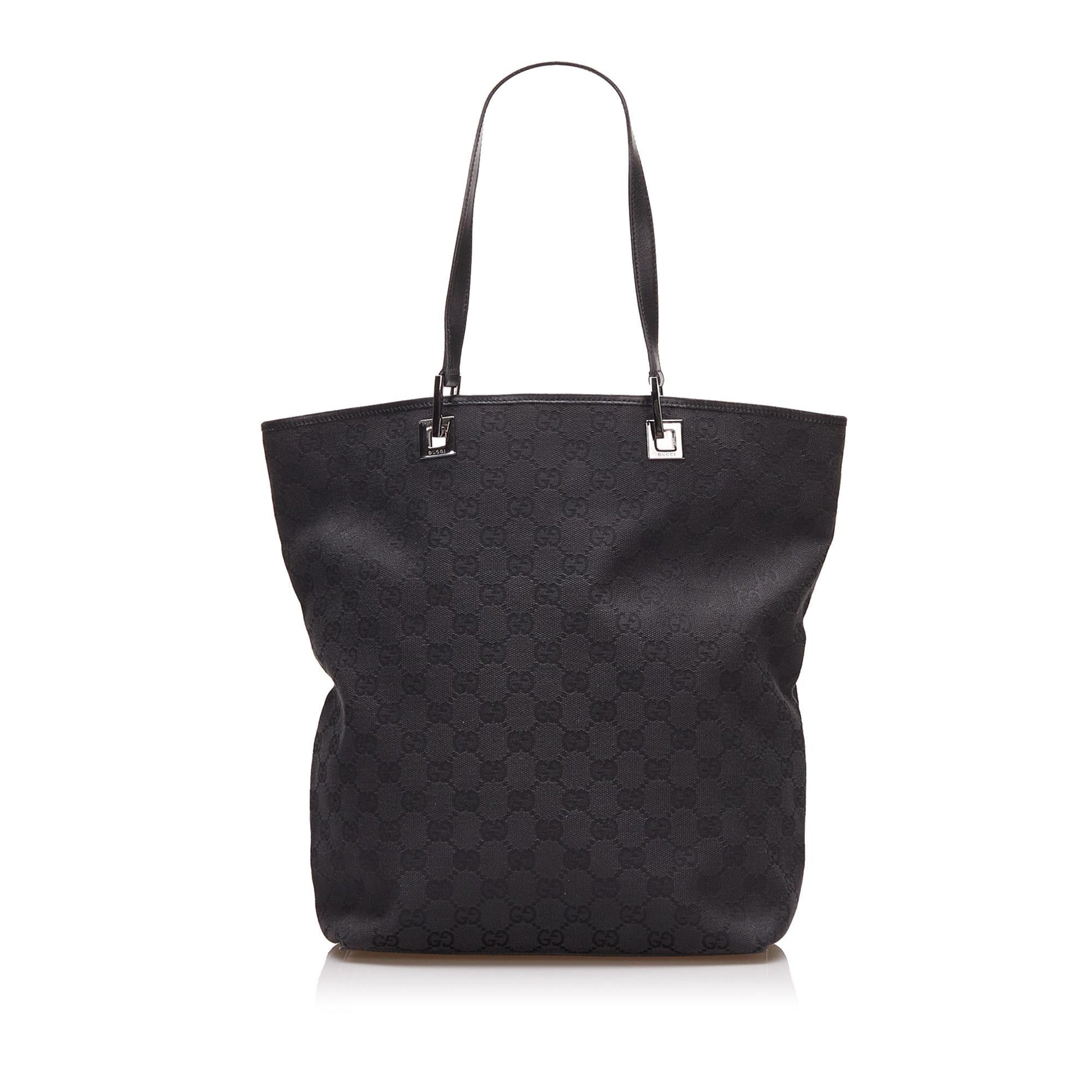 Gucci GG SHG-687KMJ Canvas Black Tote Bag