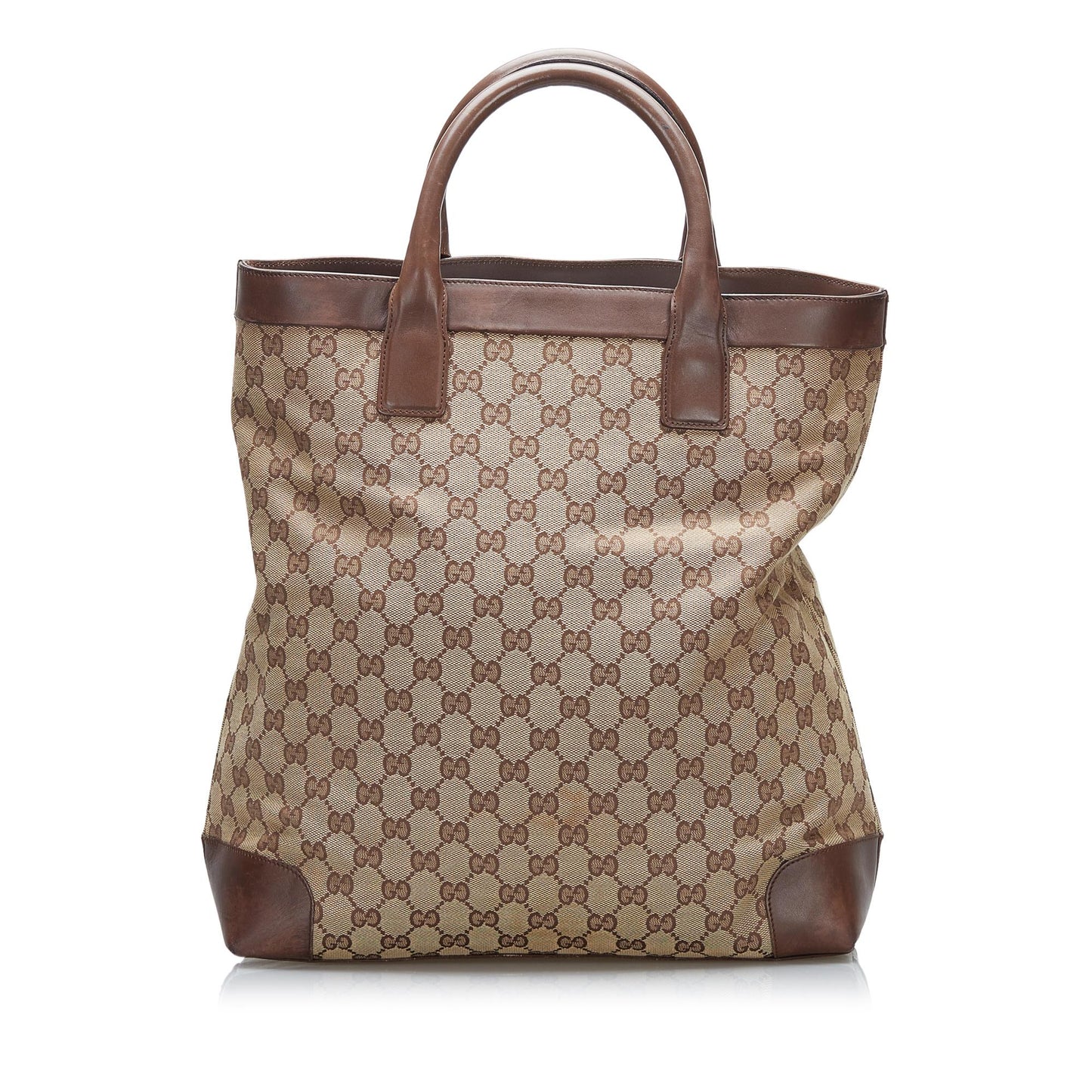 Gucci GG SHG-CeIPbG Canvas Brown Tote Bag