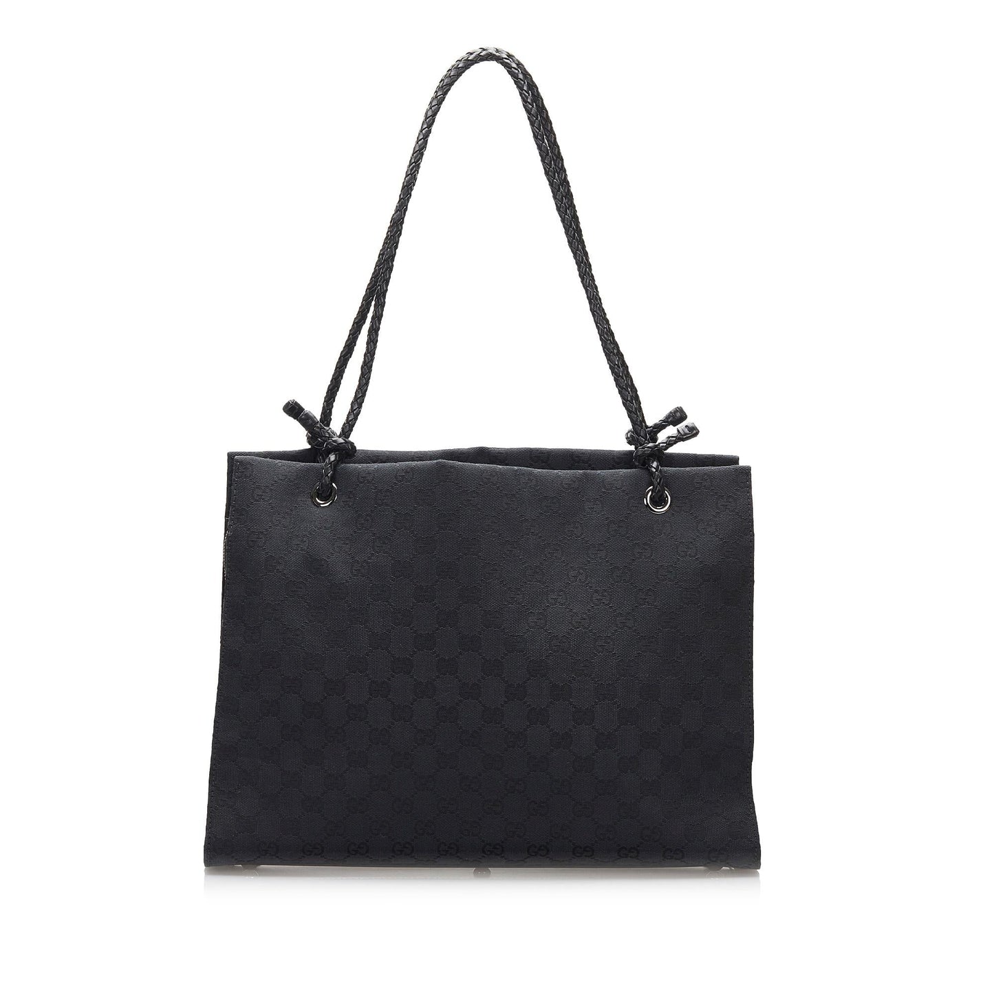 Gucci GG SHG-rygPch Canvas Black Tote Bag