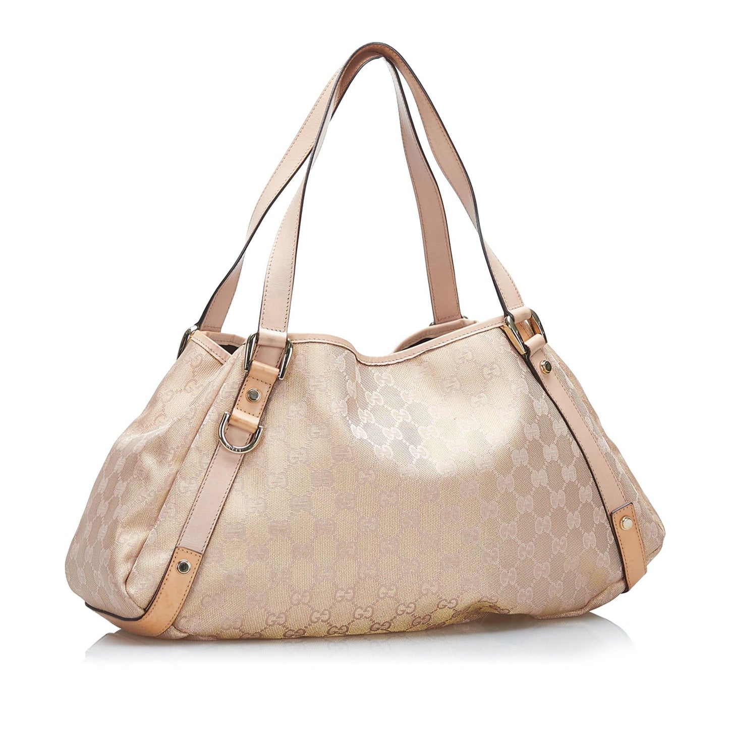 Gucci GG SHG-bLIlMM Canvas Calf Brown Tote Bag