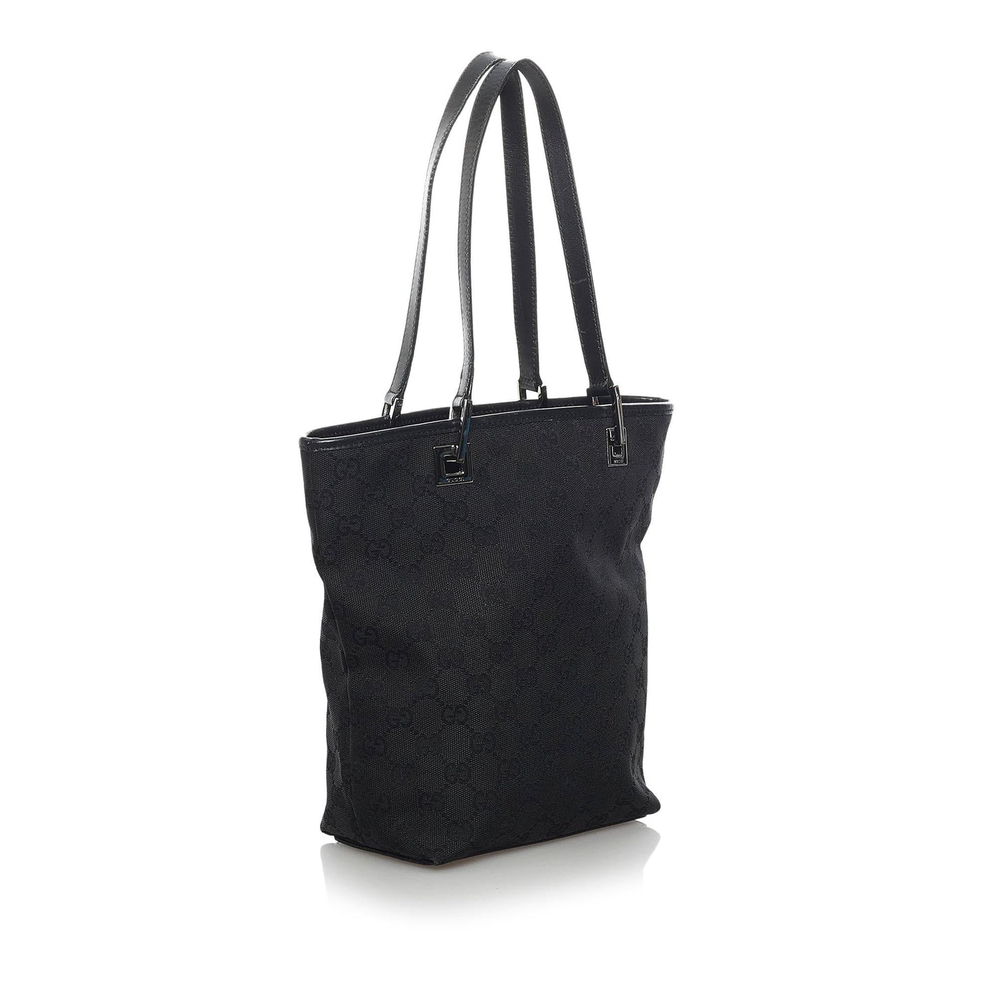 Gucci GG SHG-oVfErs Canvas Calf Black Tote Bag