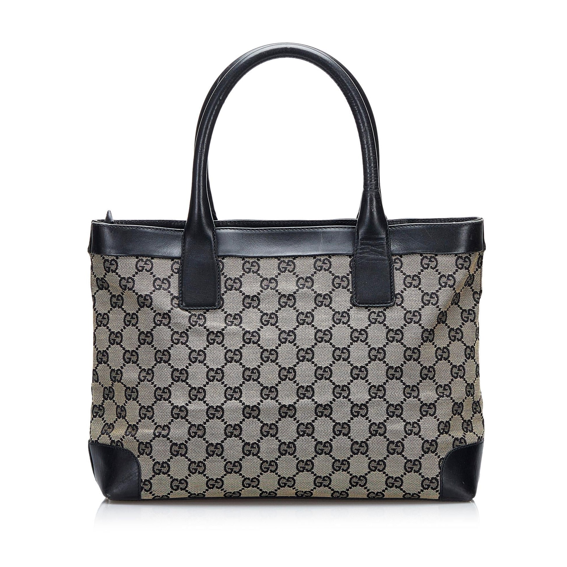 Gucci GG SHG-9mqKFI Canvas Grey Tote Bag