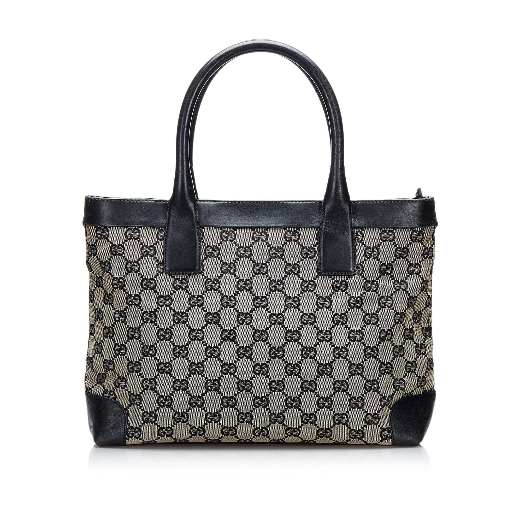 Gucci GG SHG-9mqKFI Canvas Grey Tote Bag