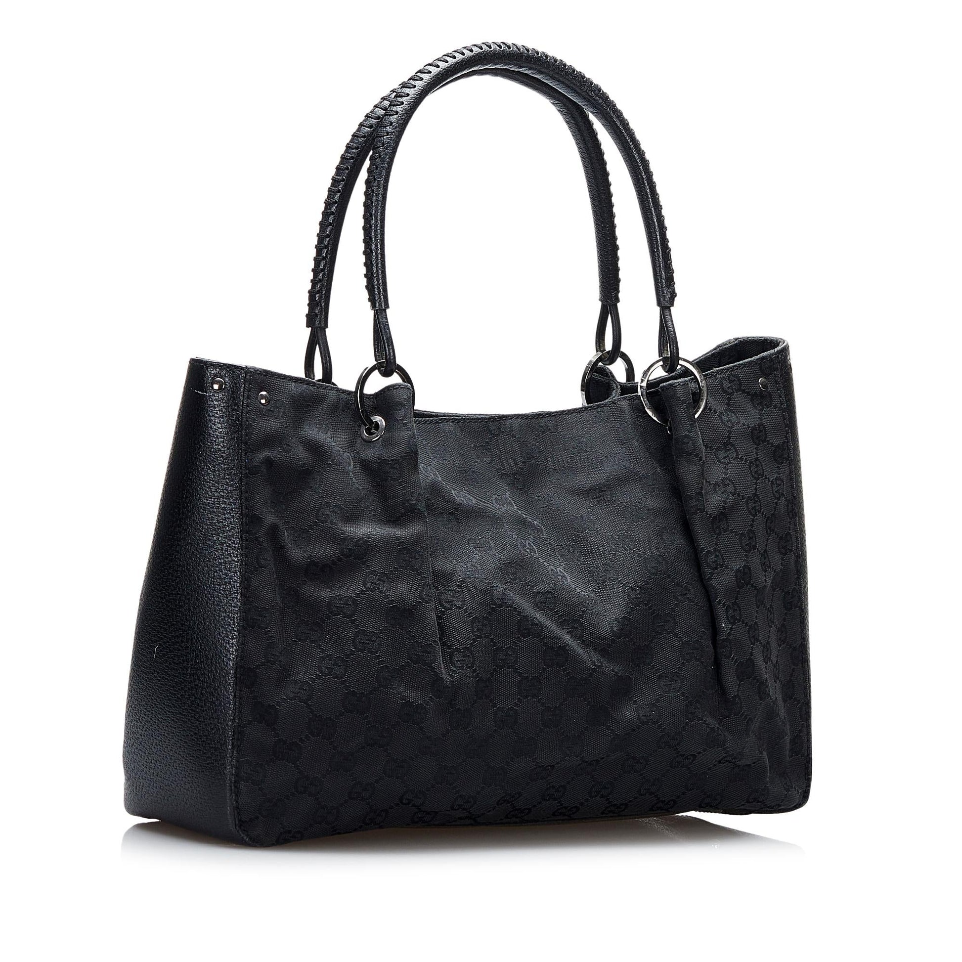 Gucci GG SHG-ndzCIt Canvas Black Tote Bag