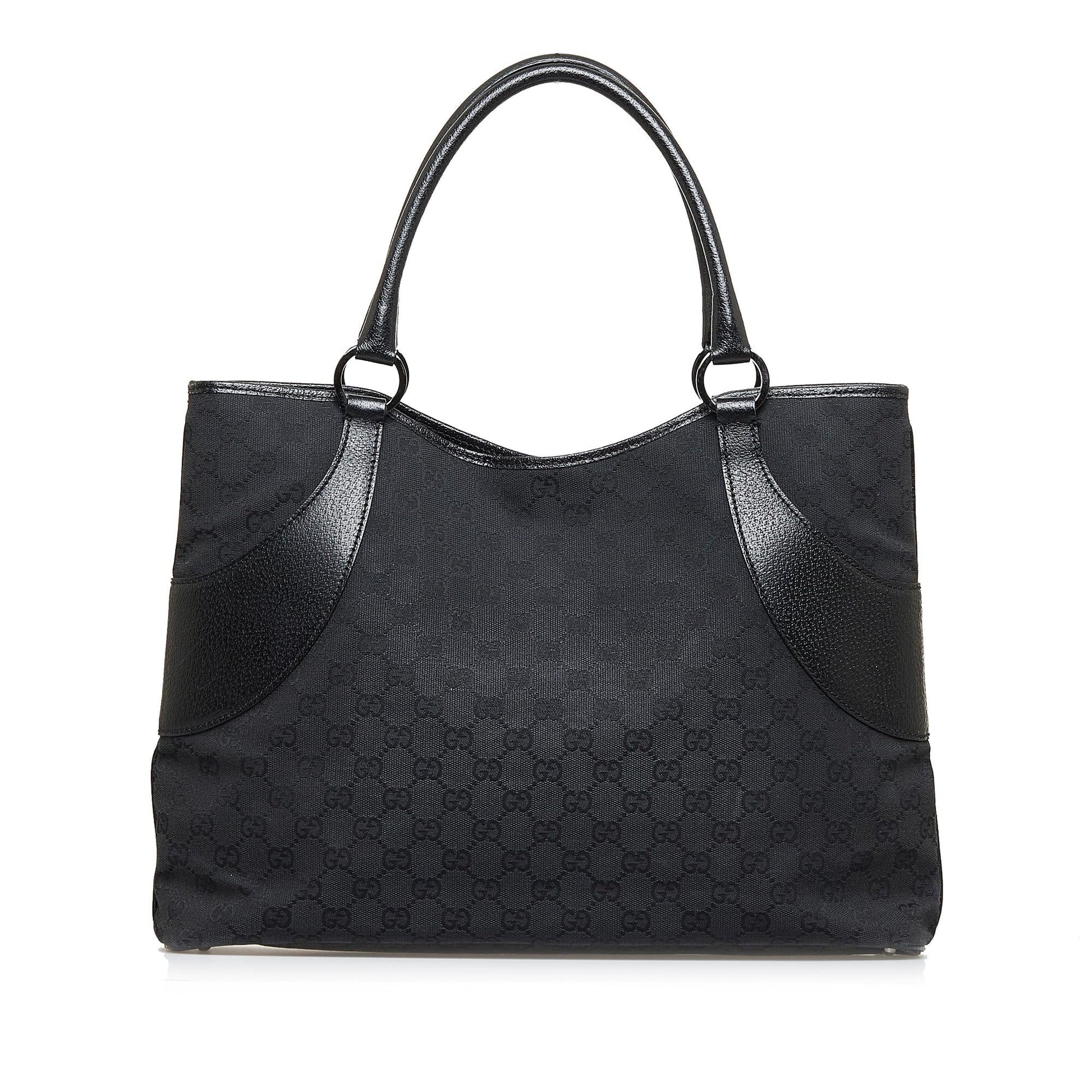 Gucci GG SHG-ufe1mM Canvas Black Tote Bag