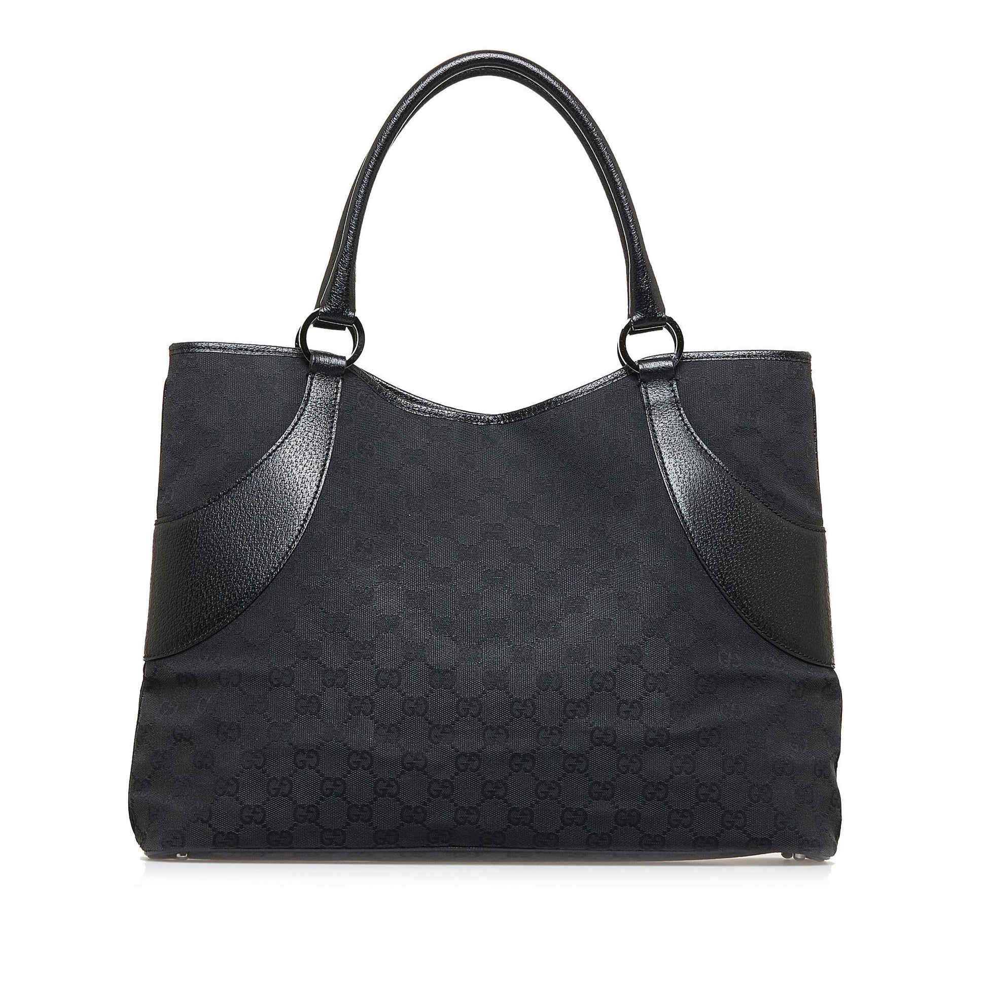 Gucci GG SHG-ufe1mM Canvas Black Tote Bag