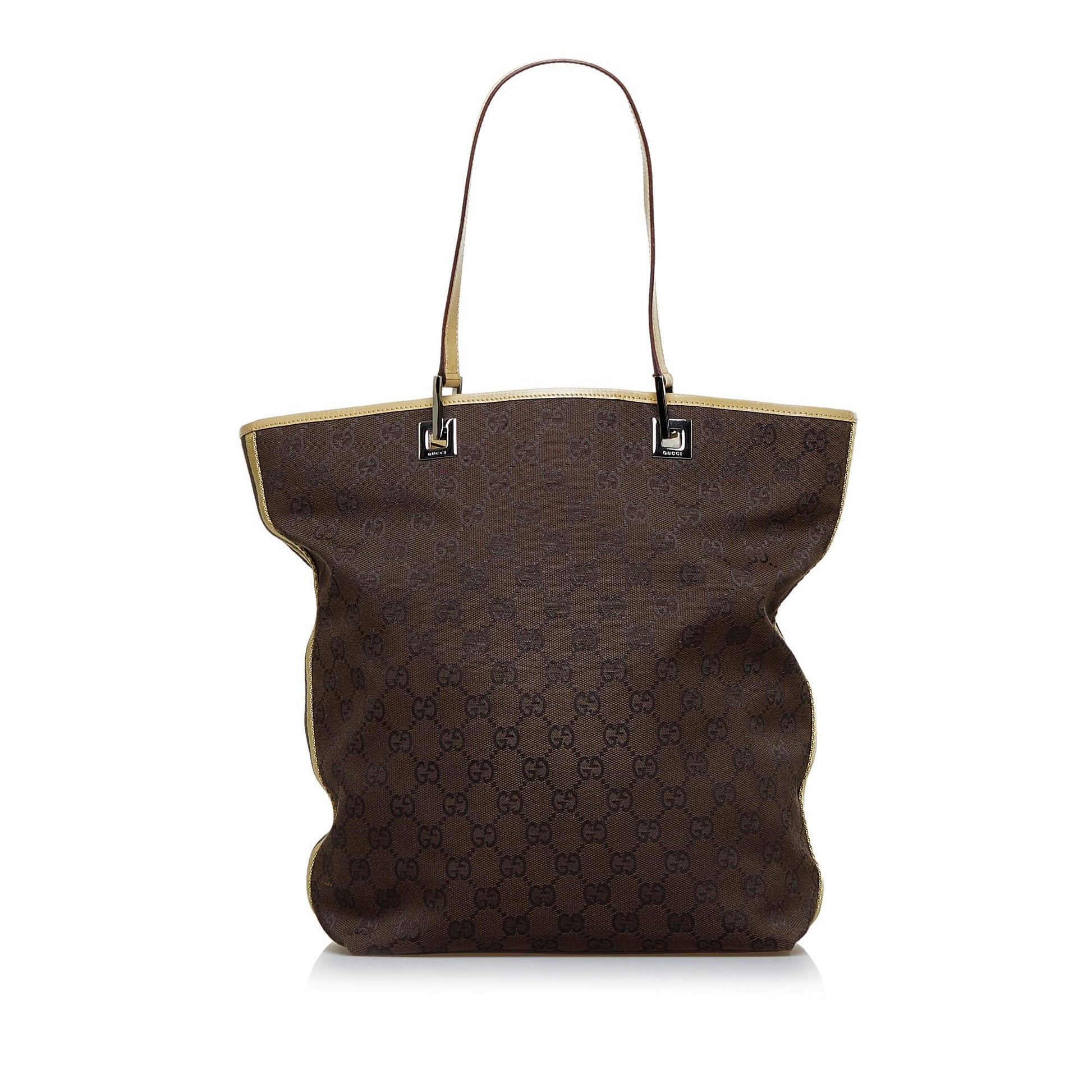 Gucci GG SHG-BpYxvg Canvas Brown Tote Bag