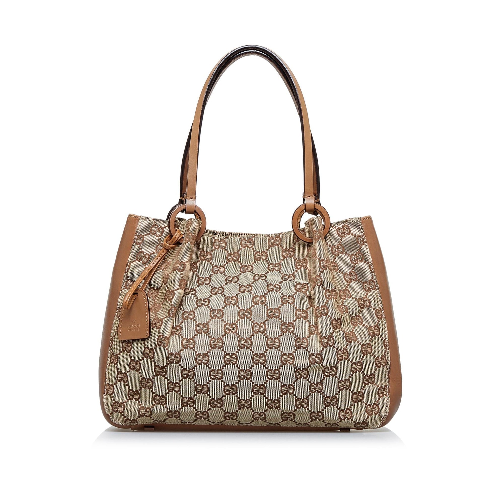 Gucci GG SHG-8eli4C Canvas Brown Tote Bag