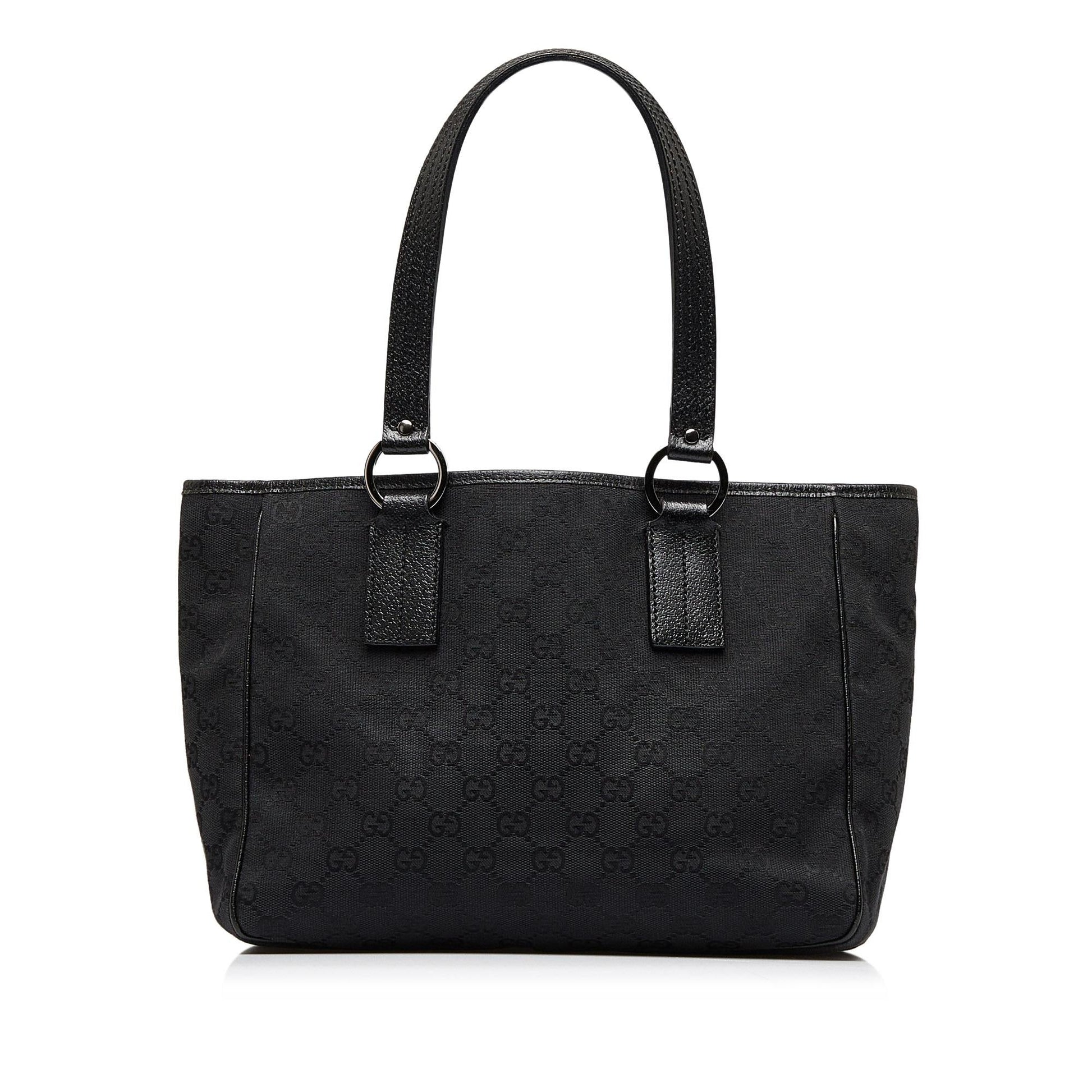 Gucci GG SHG-JoDHFm Canvas Calf Black Tote Bag
