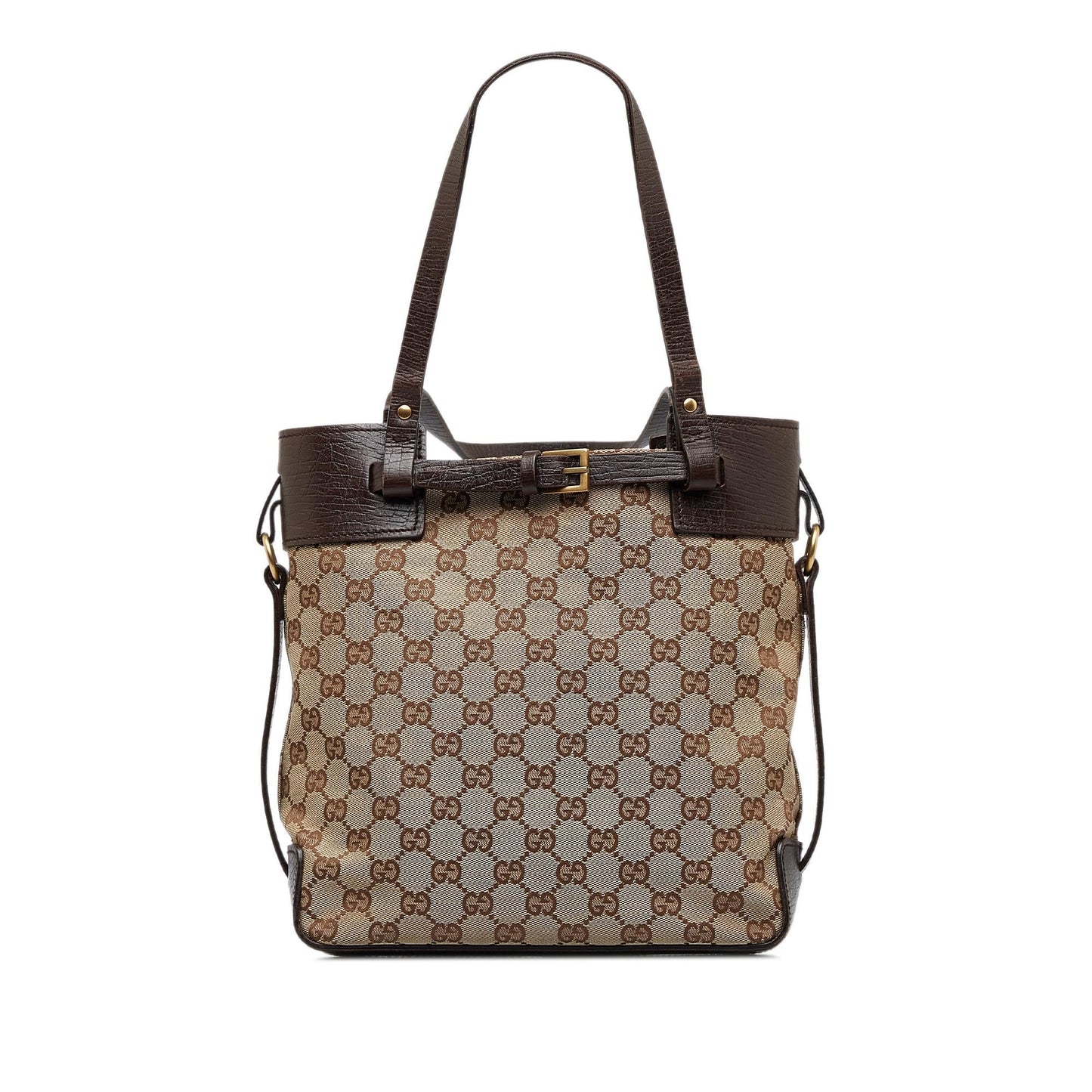 Gucci GG SHG-xXacve Canvas Calf Brown Tote Bag