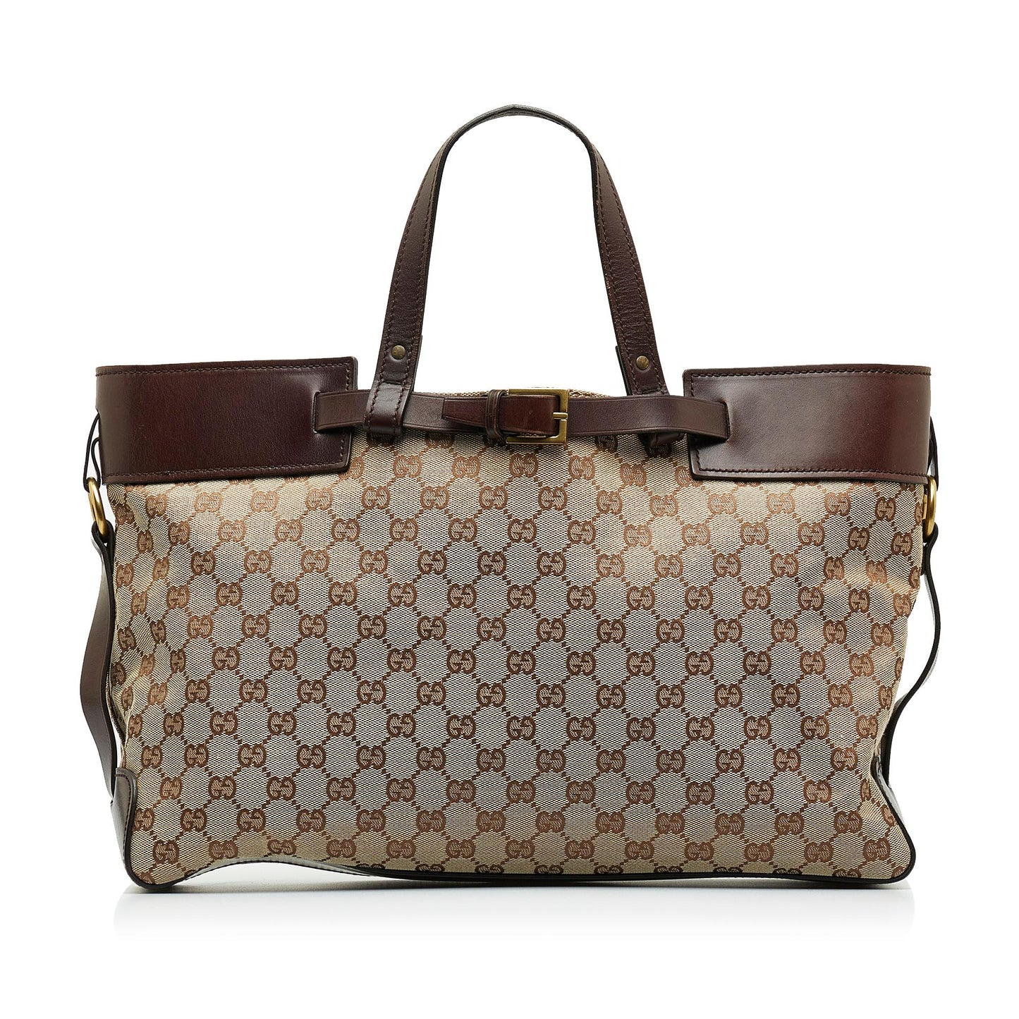 Gucci GG SHG-enbJFe Canvas Brown Tote Bag