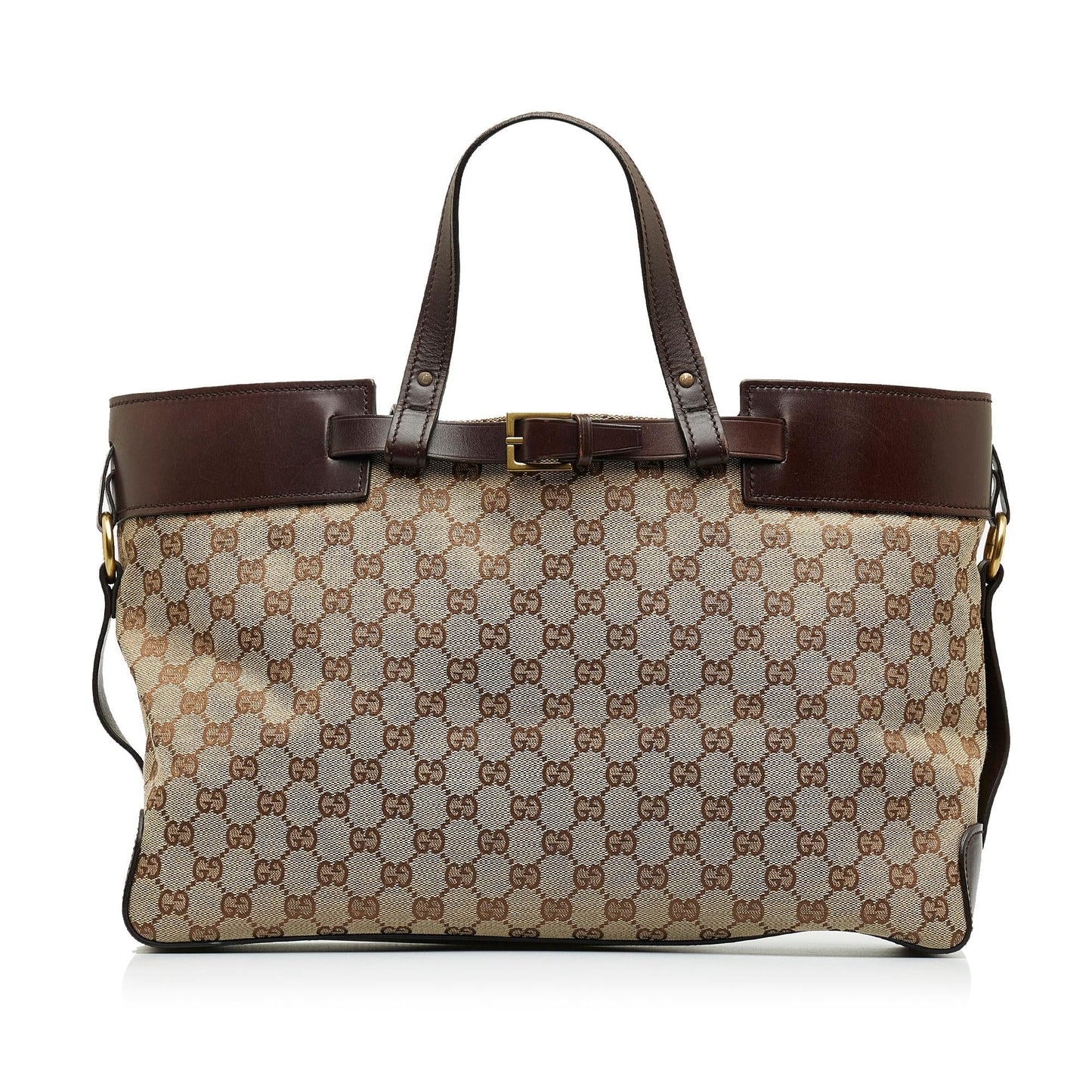 Gucci GG SHG-enbJFe Canvas Brown Tote Bag