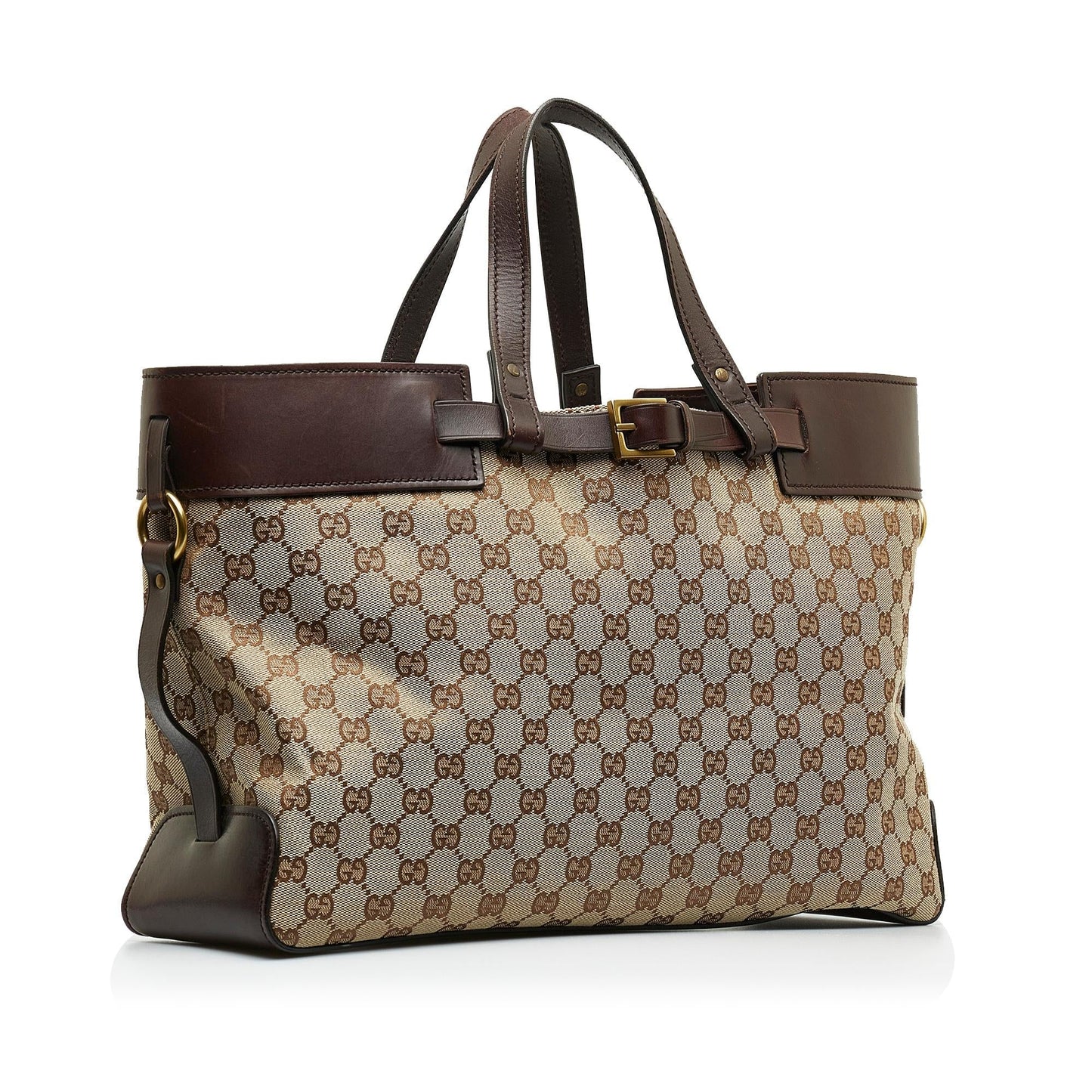 Gucci GG SHG-enbJFe Canvas Brown Tote Bag