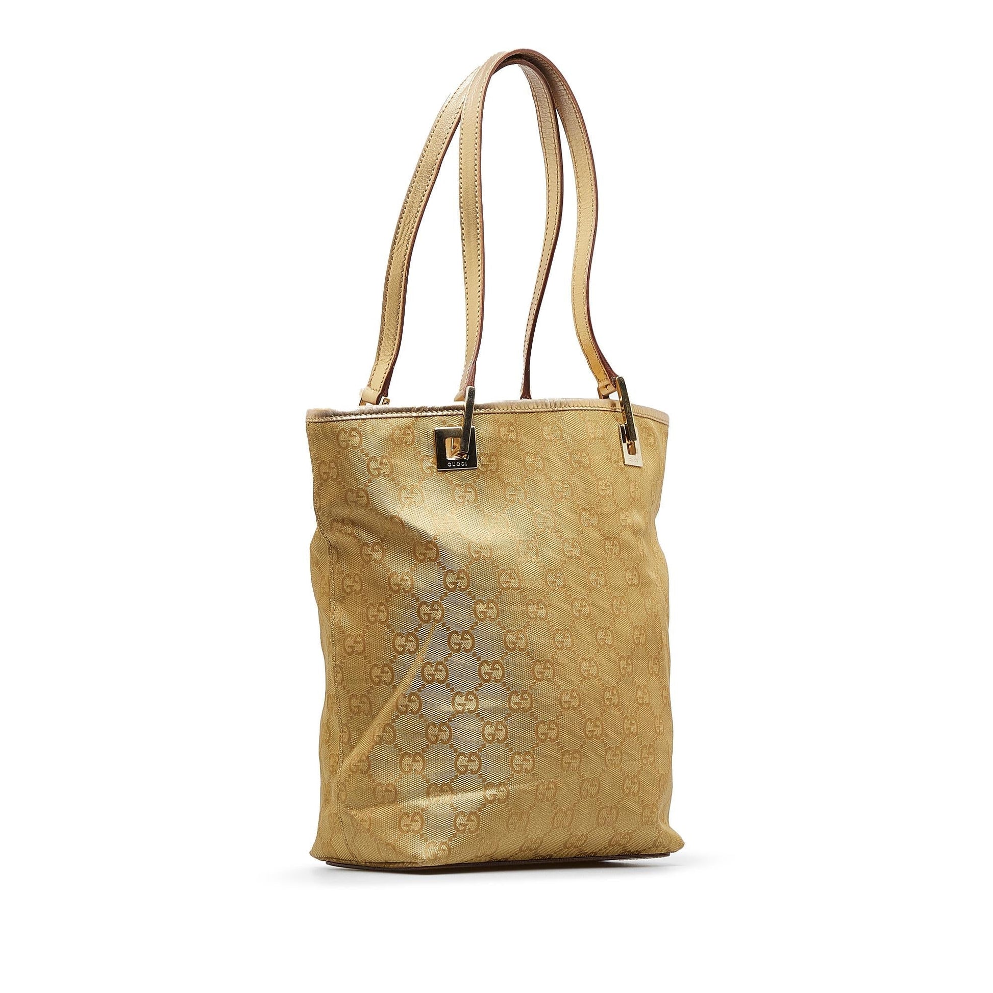 Gucci GG SHG-4Qyh4O Canvas Gold Tote Bag