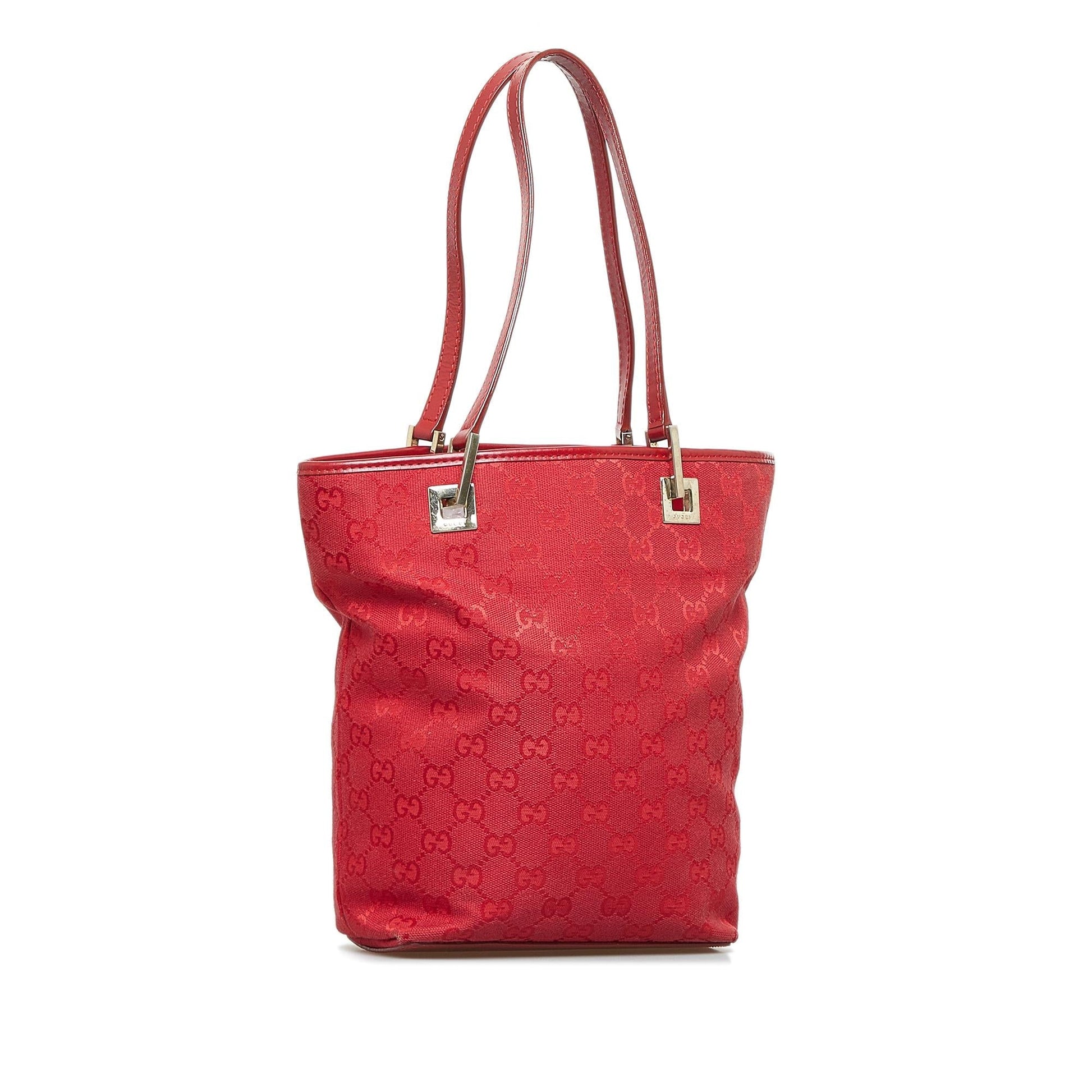 Gucci GG SHG-jVCNoE Canvas Red Tote Bag