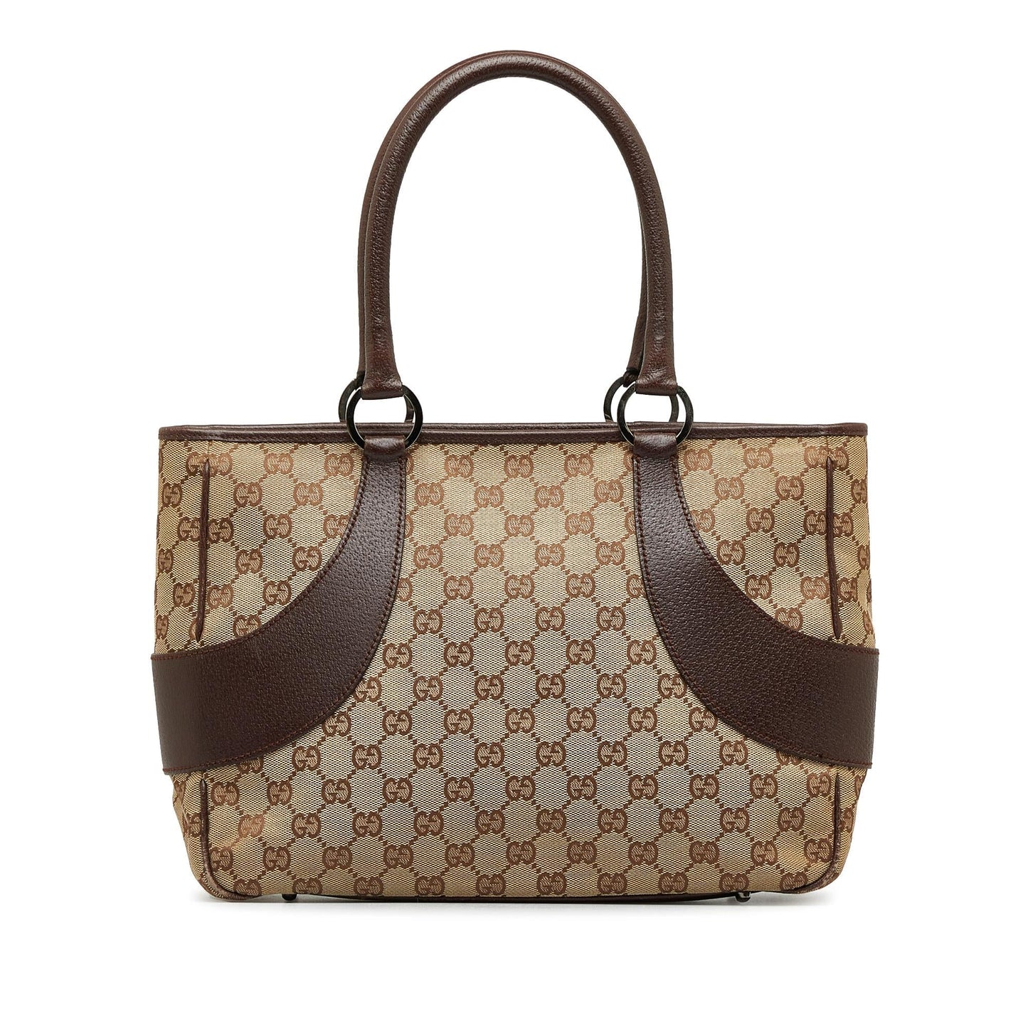 Gucci GG SHG-PdWYNO Canvas Calf Brown Tote Bag