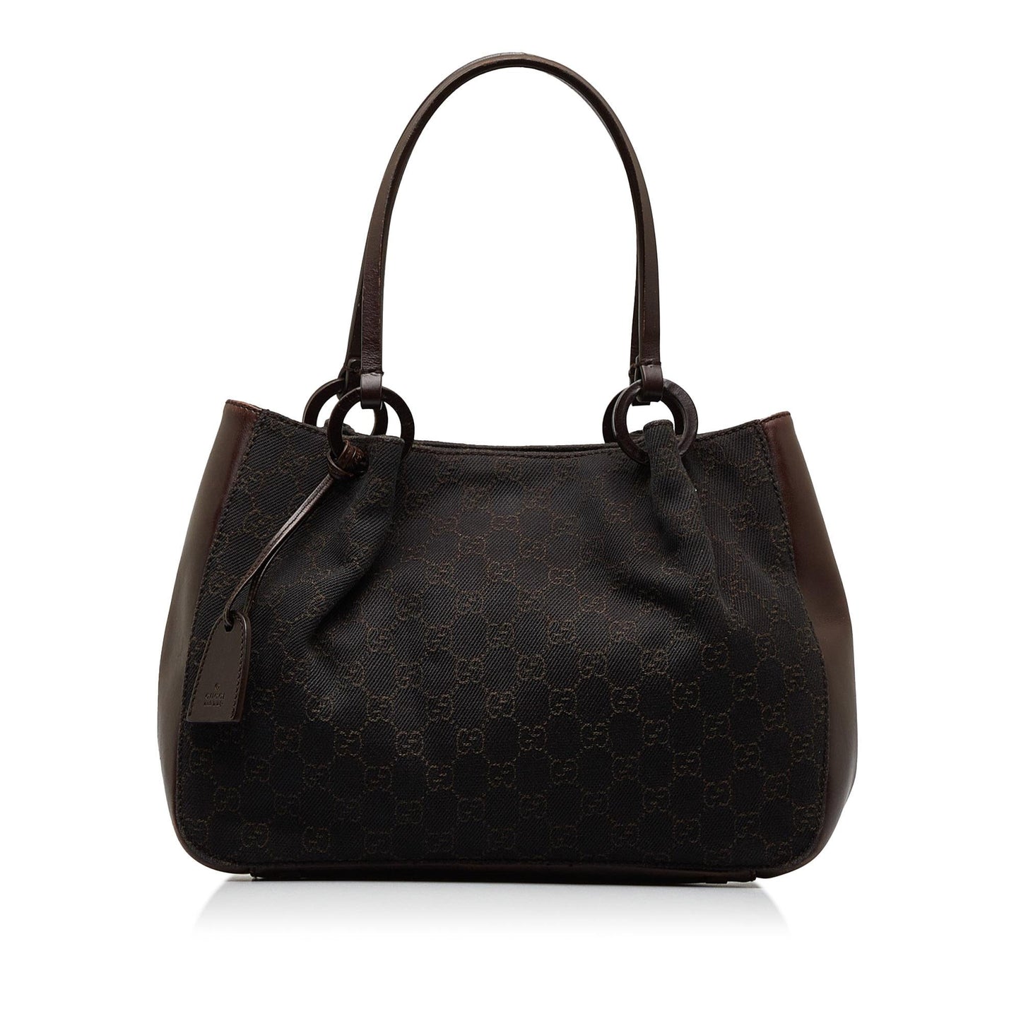 Gucci GG SHG-k6wCqI Canvas Calf Brown Tote Bag