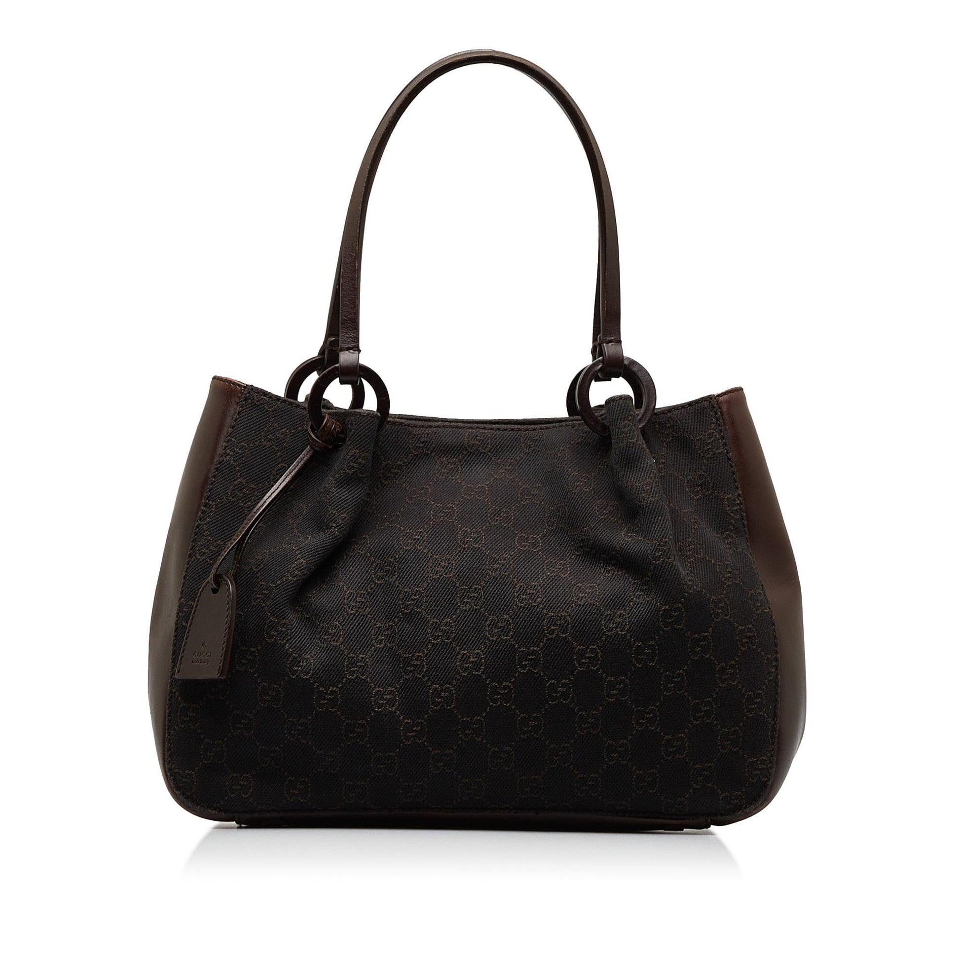Gucci GG SHG-k6wCqI Canvas Calf Brown Tote Bag