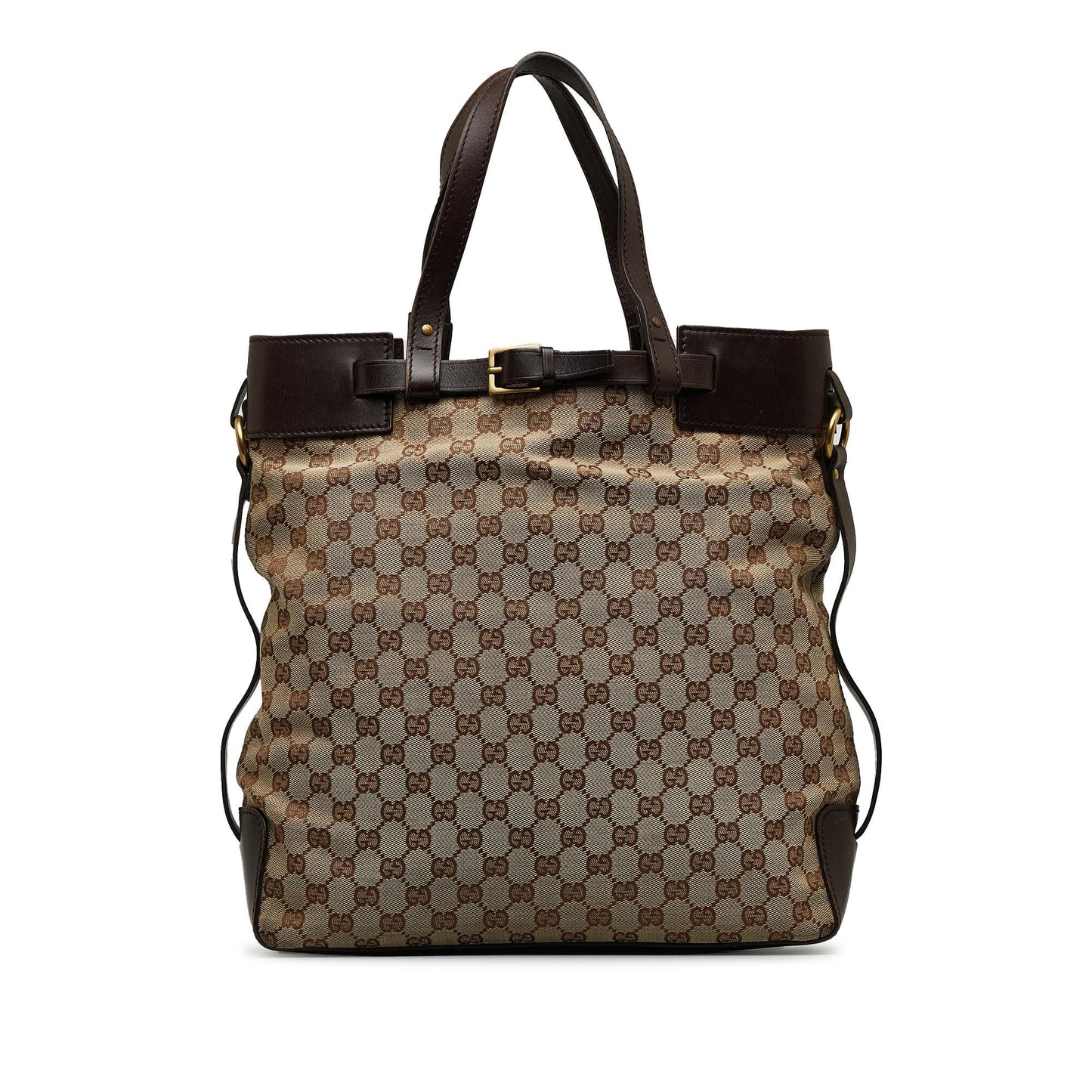 Gucci GG Canvas Brown Tote Bag Shg Baufob