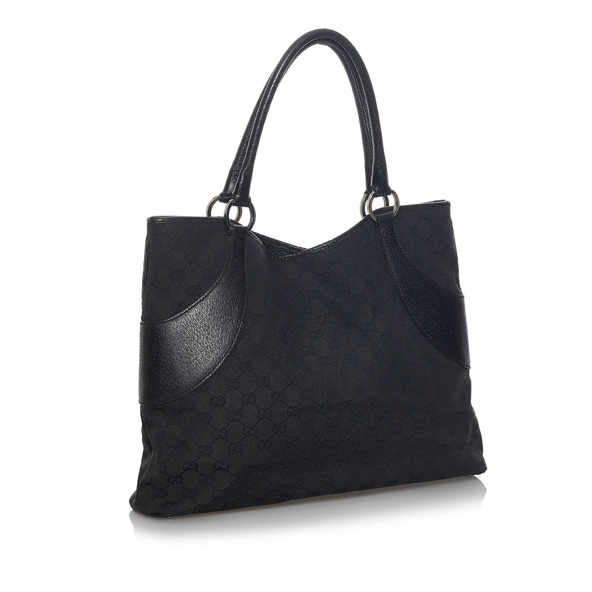 Gucci GG SHG Canvas Black Tote Bag Tote Shg